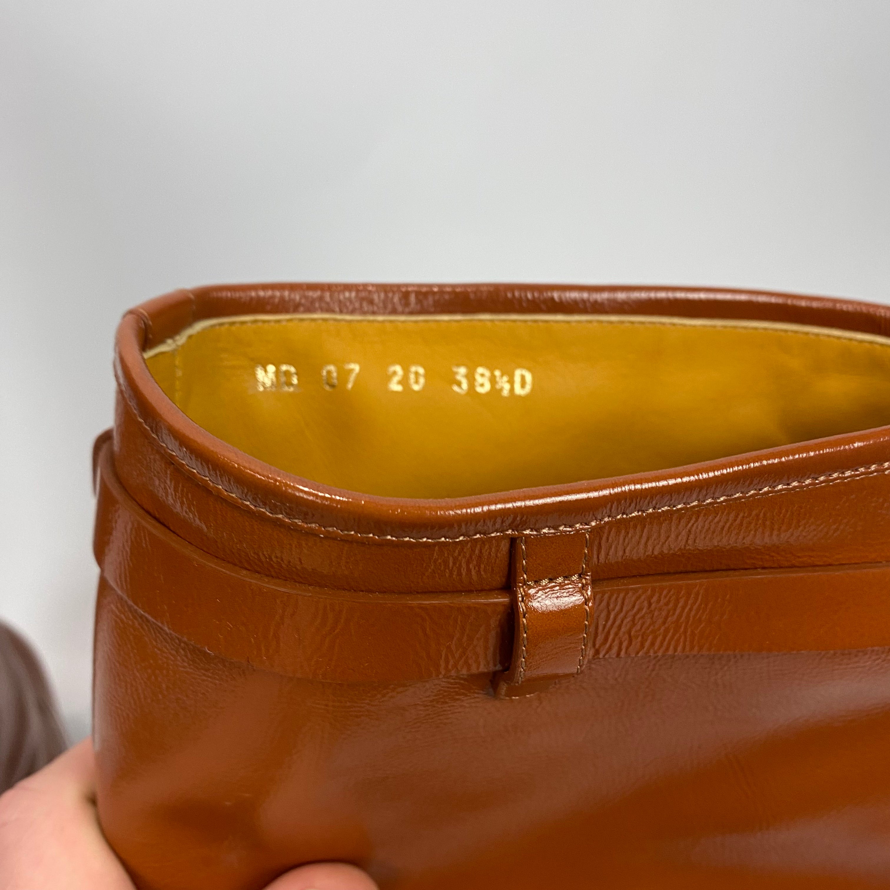 Dior Cinnamon Patent Empreinte Pull-On Knee Boots 38.5