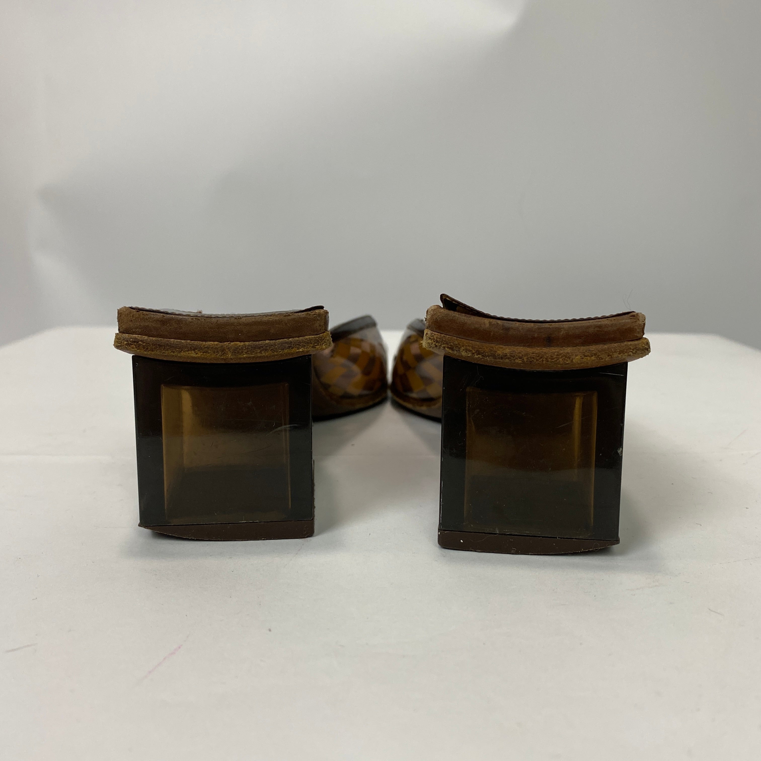 Louis Vuitton Vintage Daimer Sauvage Block Heel Mules 38