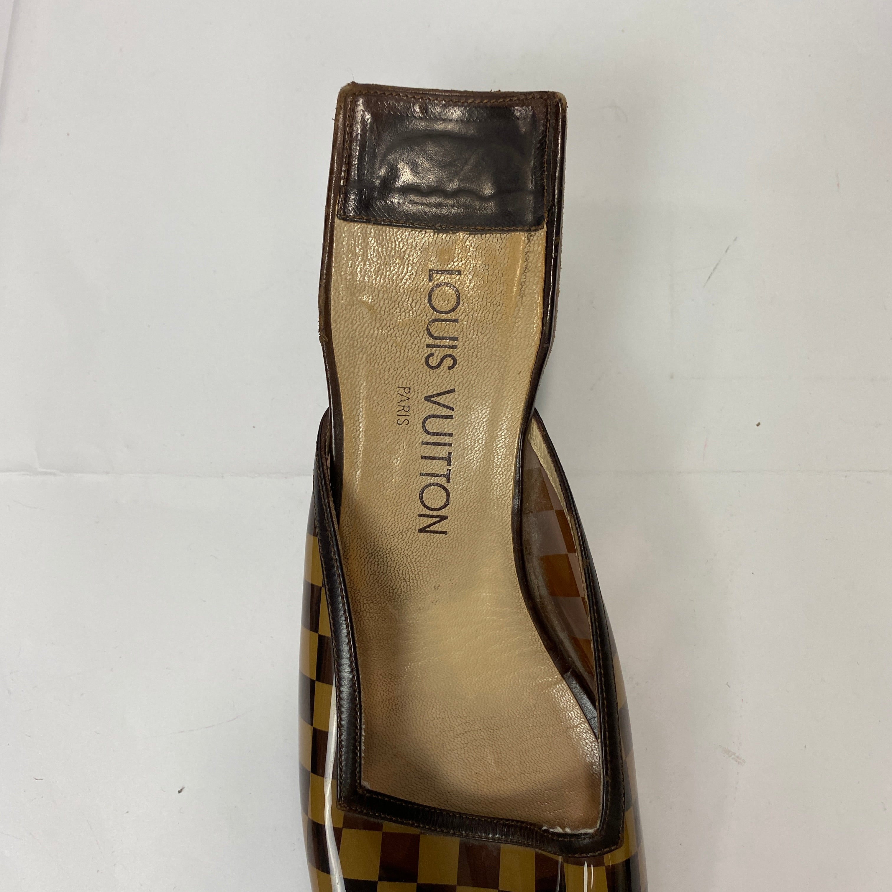 Louis Vuitton Vintage Daimer Sauvage Block Heel Mules 38