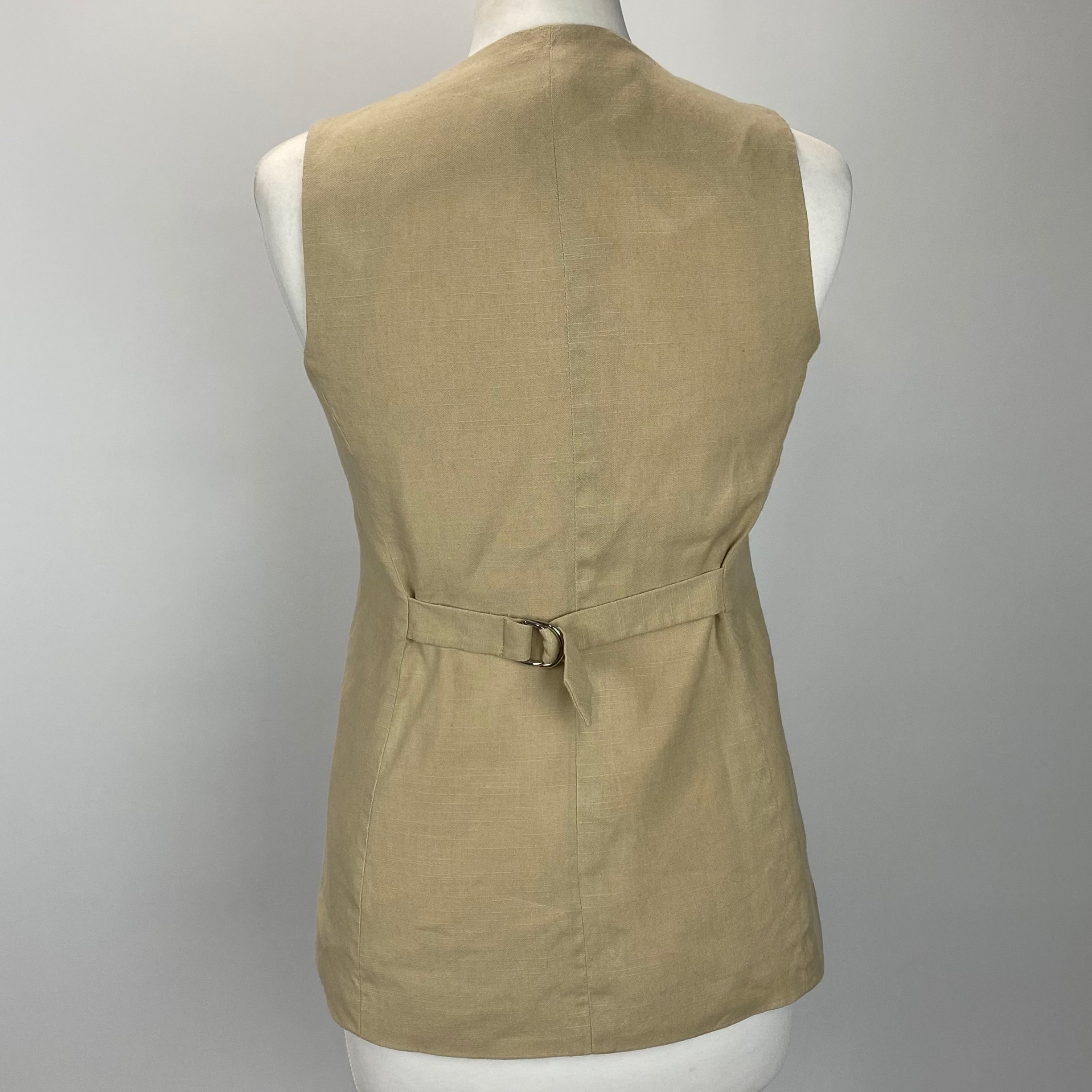Veronica Beard £360 Sand Linen Mix Liff Waistcoat XXS