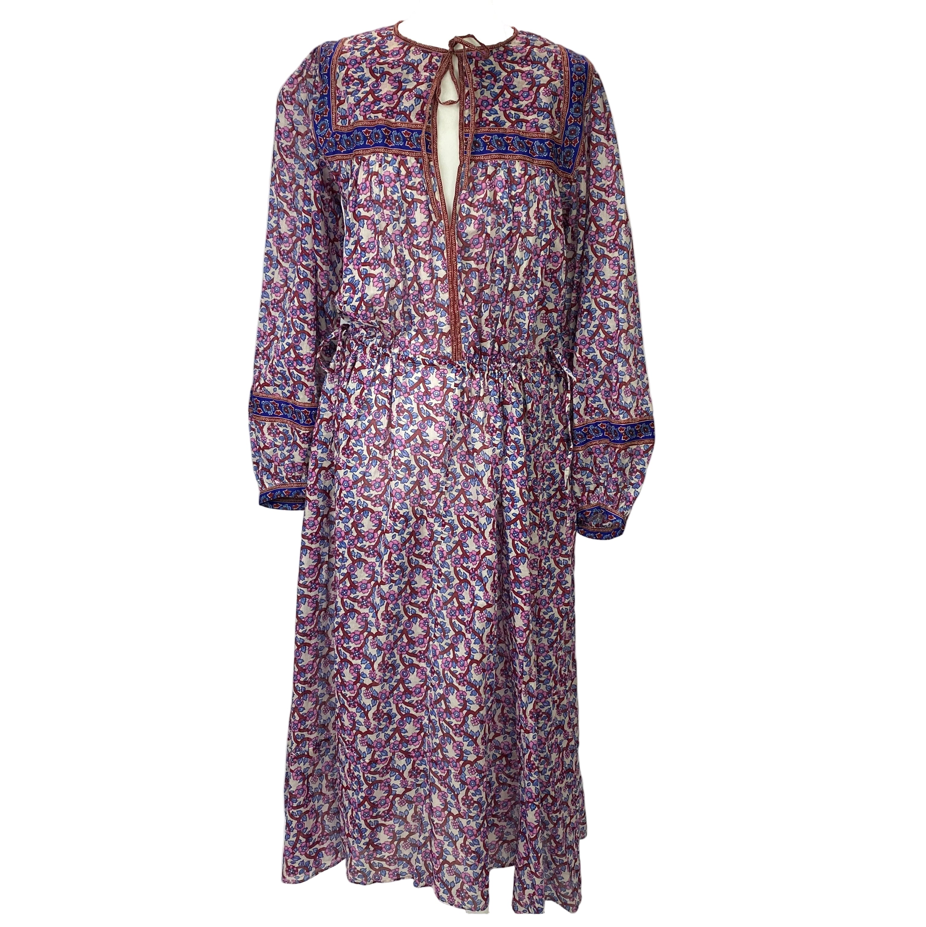 Isabel Marant Etoile New £480 Blue & Pink Greila Maxi Dress S
