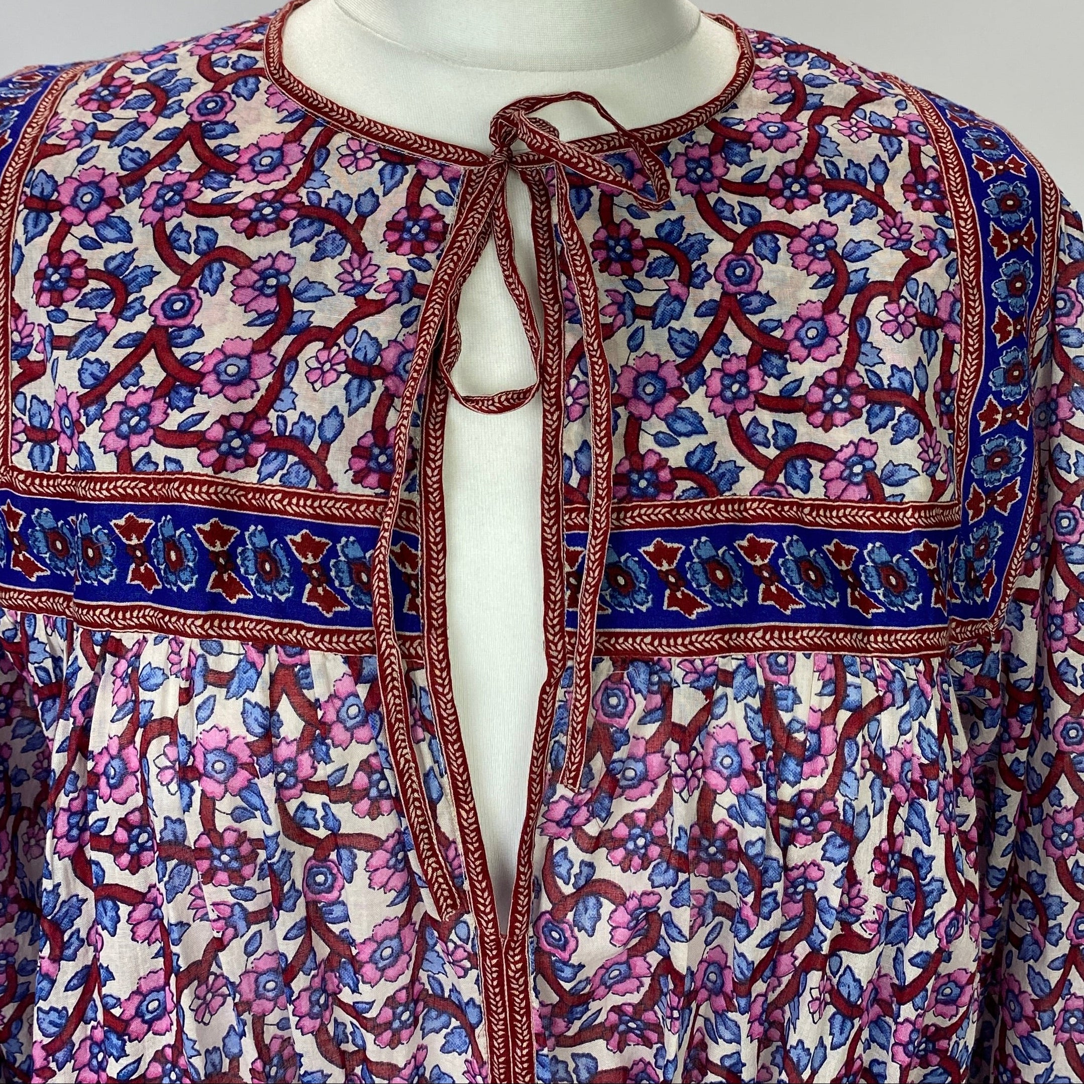 Isabel Marant Etoile New £480 Blue & Pink Greila Maxi Dress S