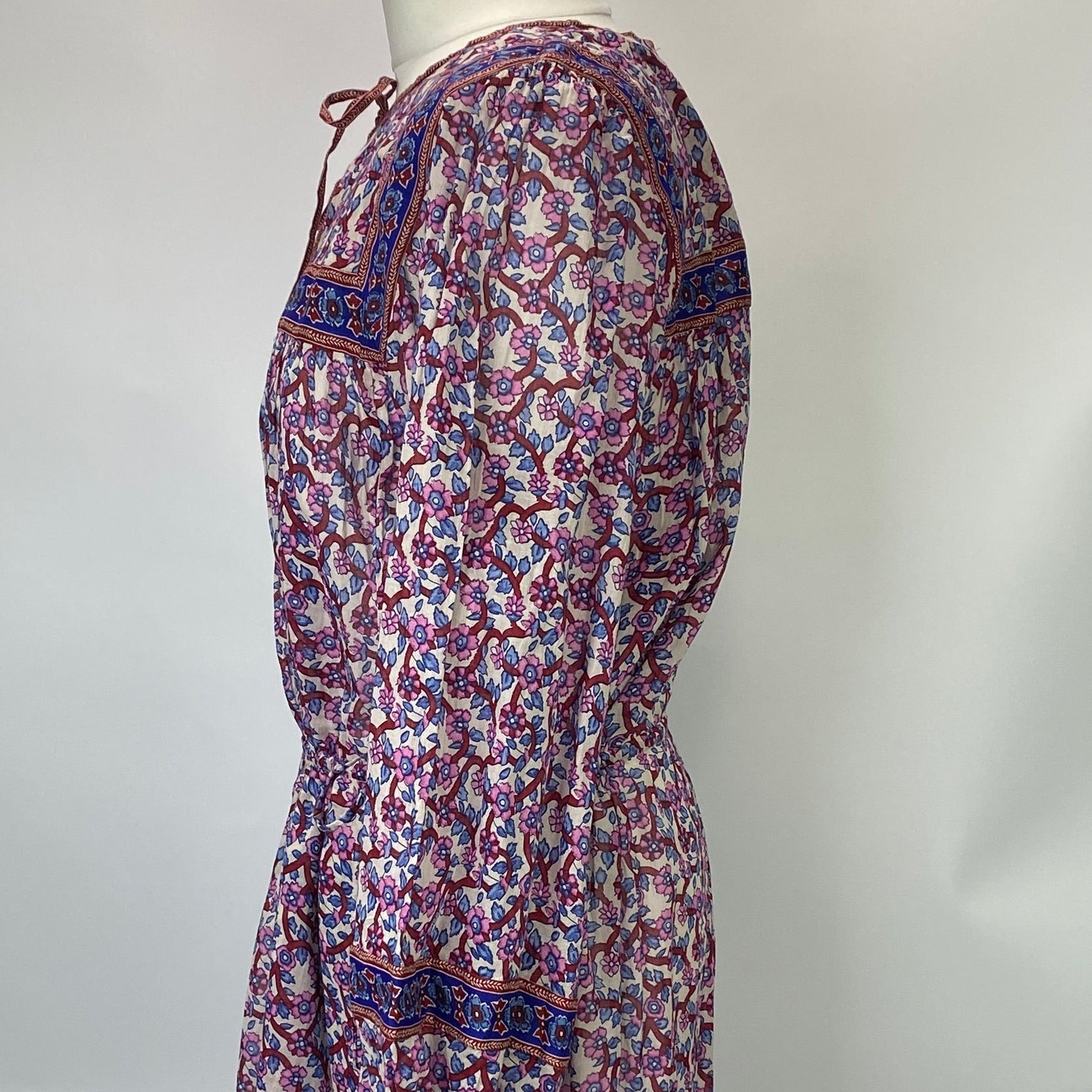 Isabel Marant Etoile New £480 Blue & Pink Greila Maxi Dress S
