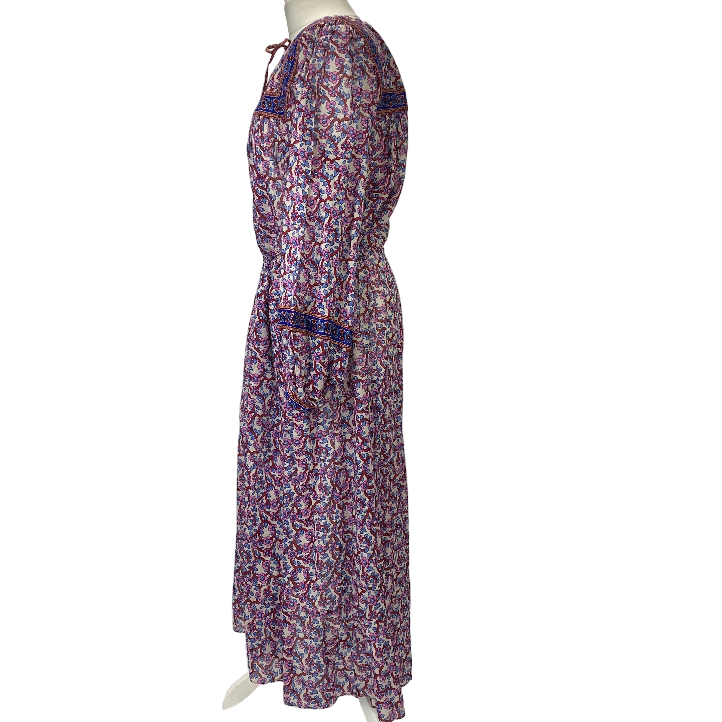 Isabel Marant Etoile New £480 Blue & Pink Greila Maxi Dress S