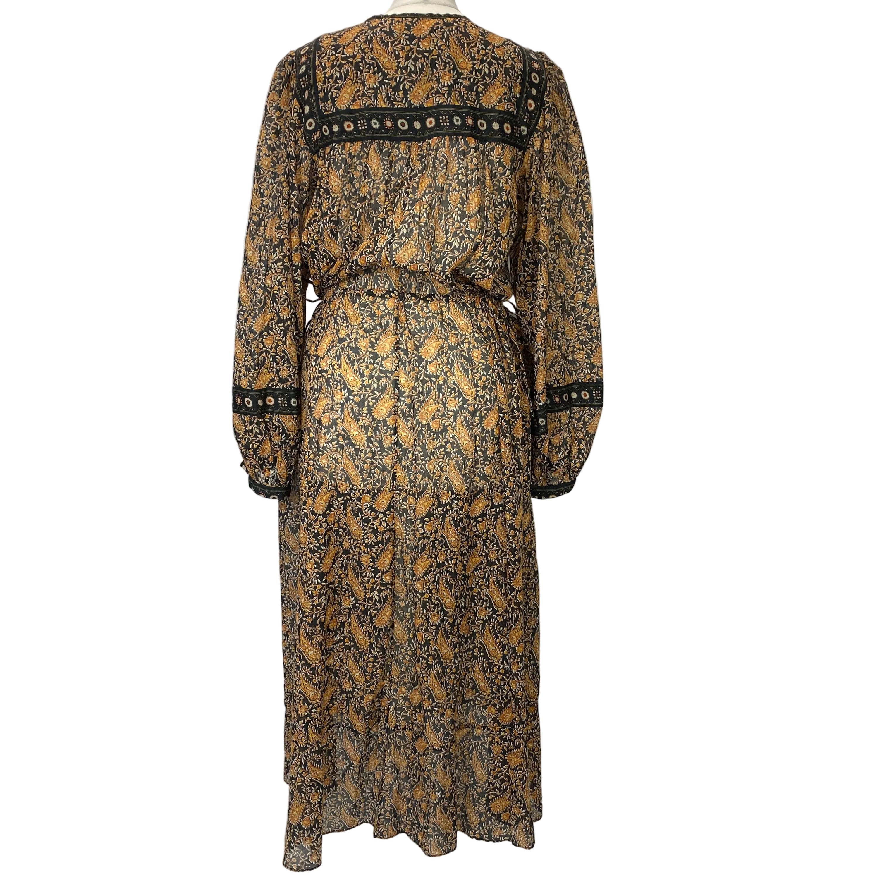 Isabel Marant Etoile New £480 Black & Camel Greila Maxi Dress XS