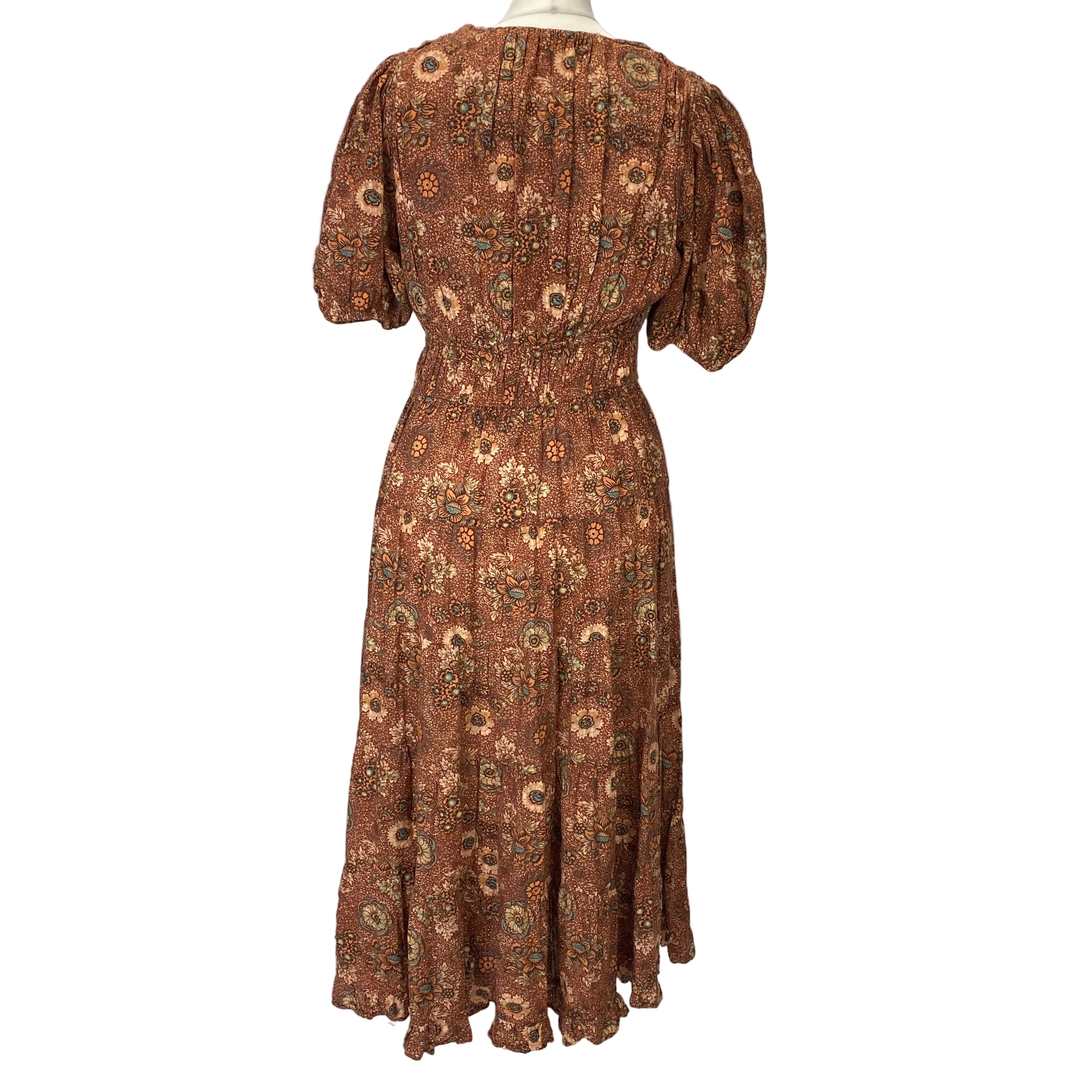 Ulla Johnson £510 Terracotta & Nude Cotton Mix Dress M