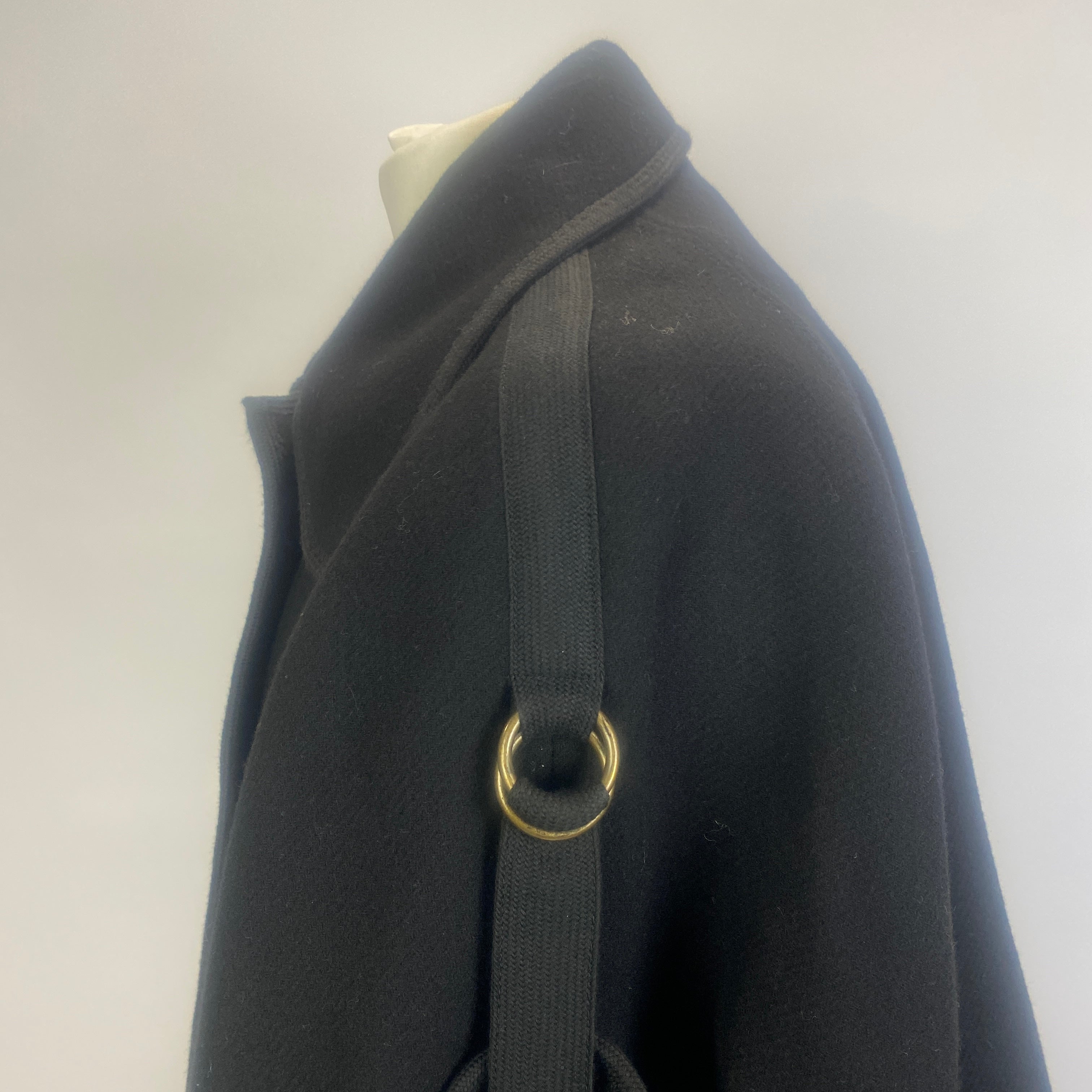 Chloe Black Wool Mix Crop Cape Jacket S/M/L