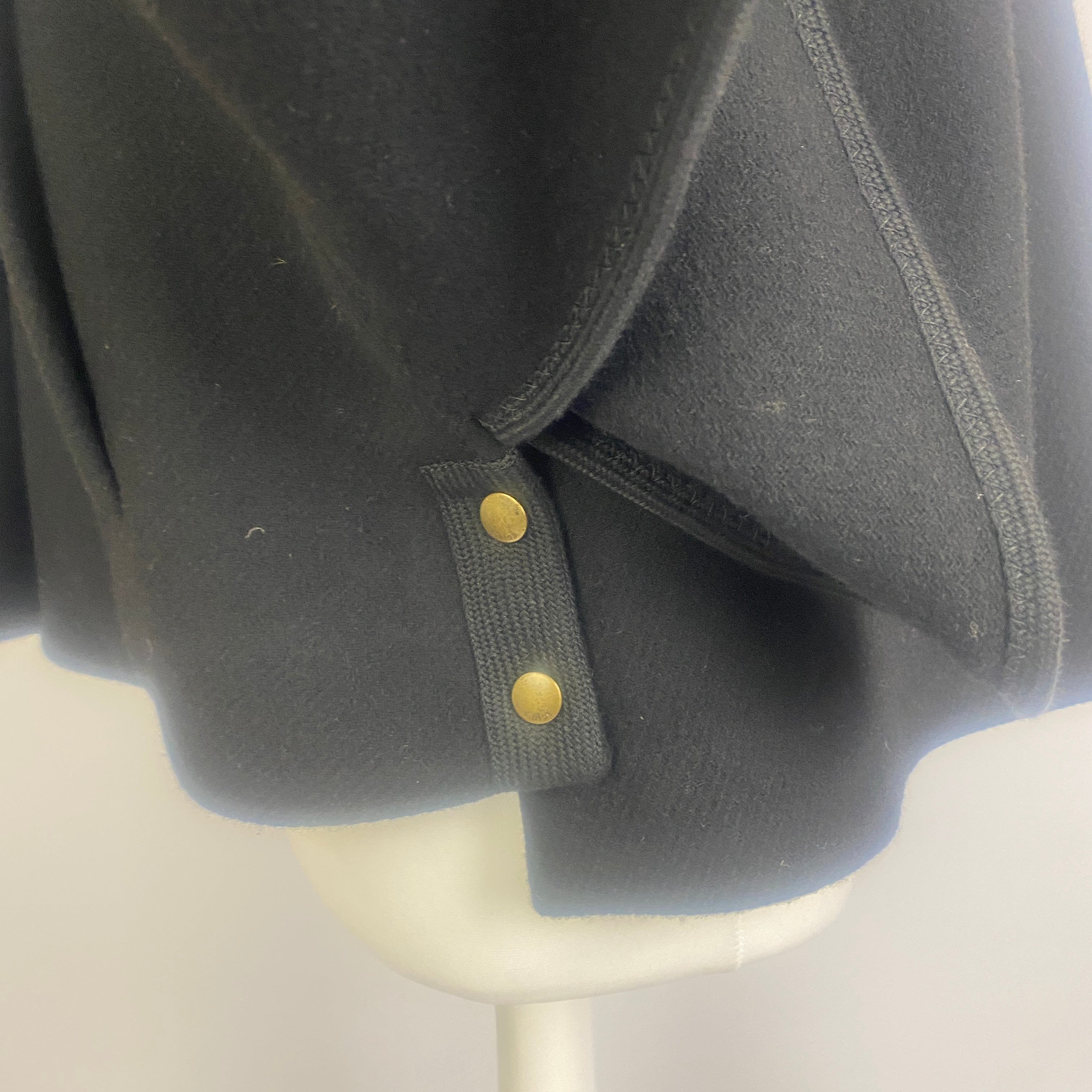 Chloe Black Wool Mix Crop Cape Jacket S/M/L