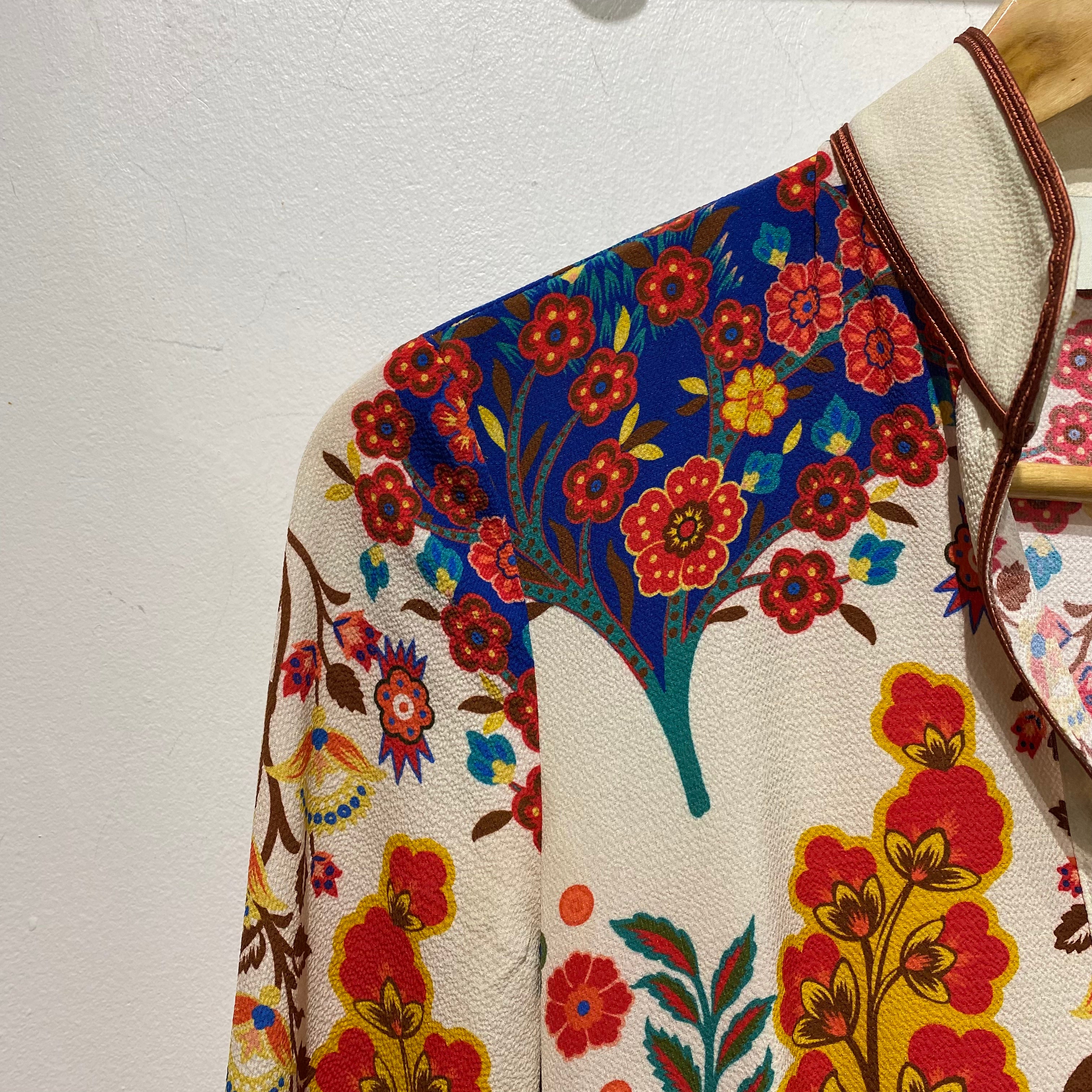 Etro Cream & Brights Floral Crepe Maxi Dress XXS