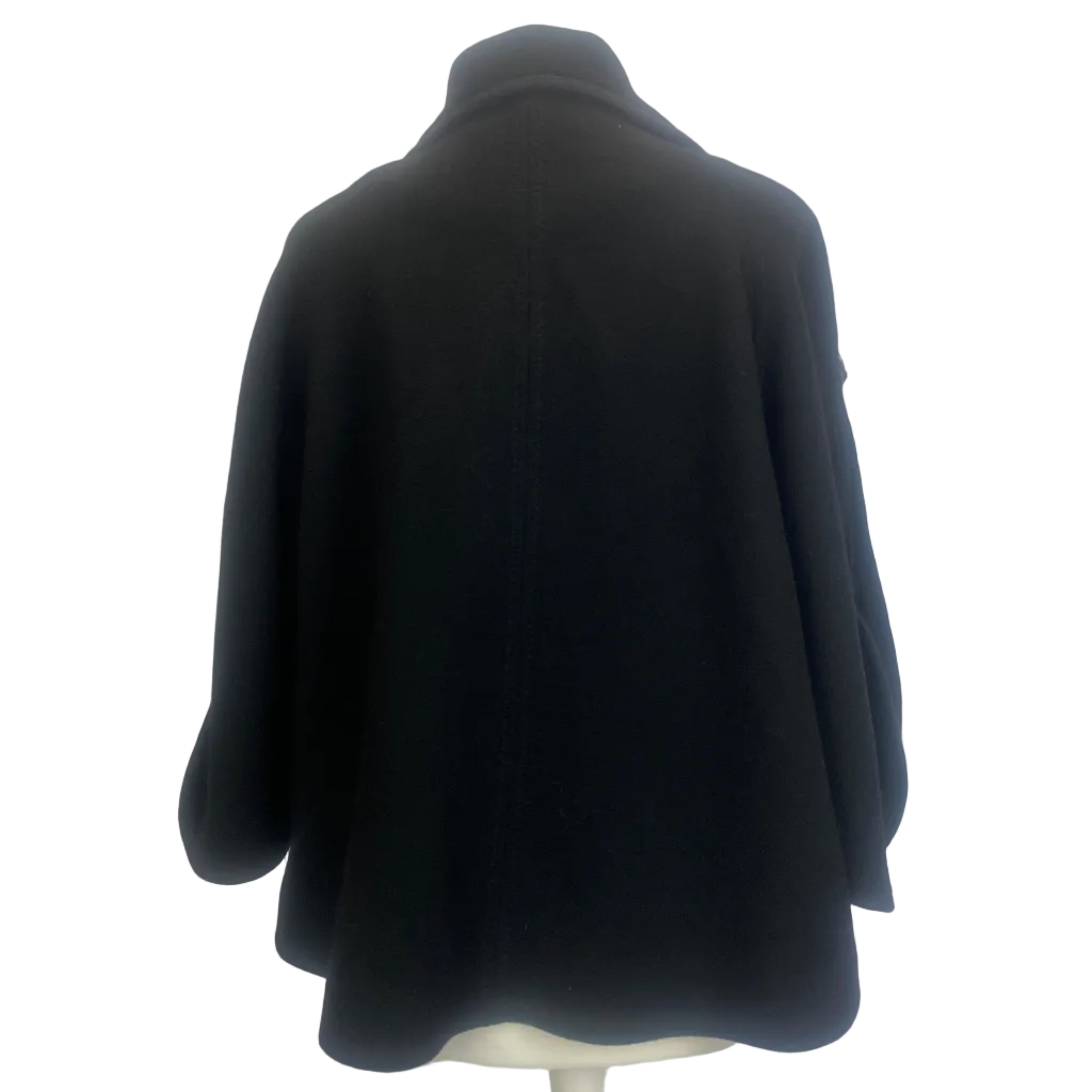 Chloe Black Wool Mix Crop Cape Jacket S/M/L