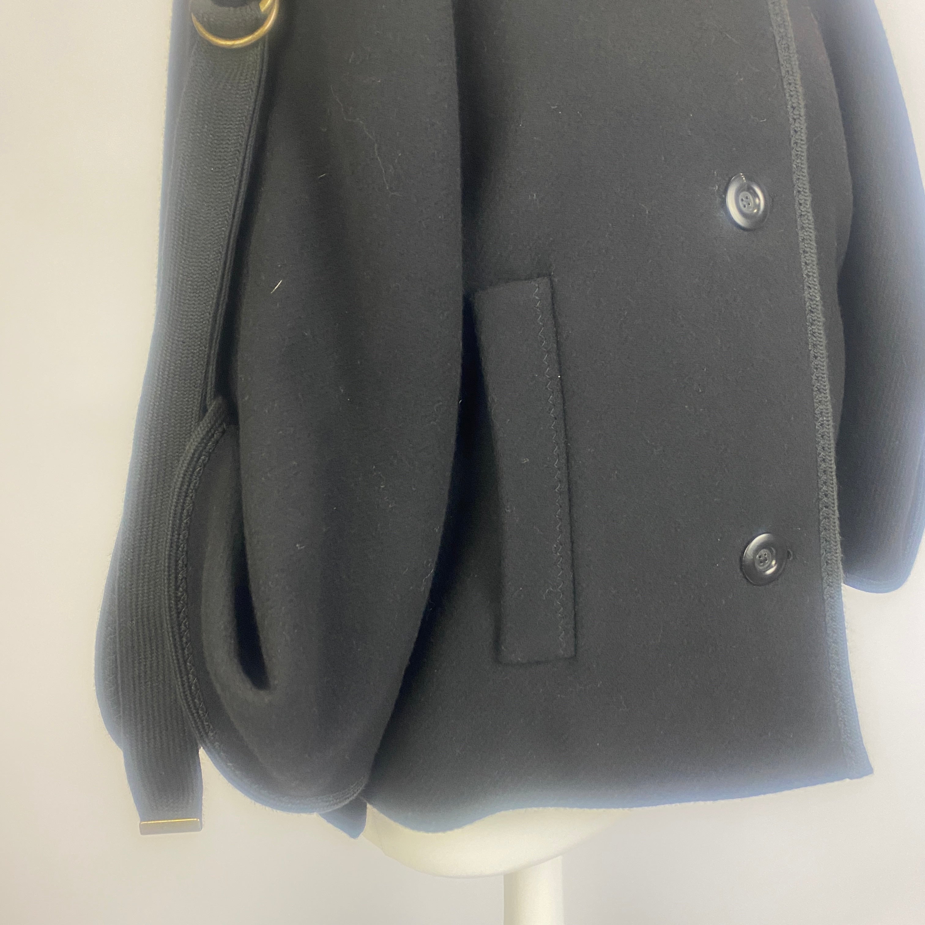 Chloe Black Wool Mix Crop Cape Jacket S/M/L