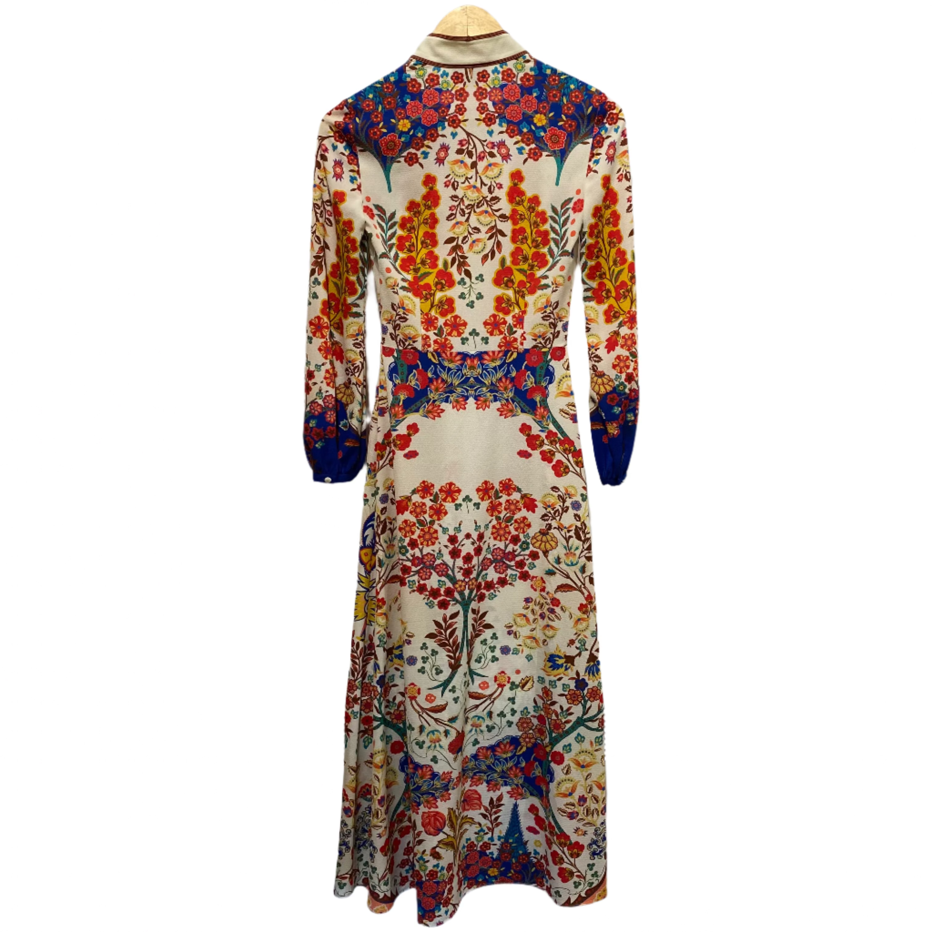 Etro Cream & Brights Floral Crepe Maxi Dress XXS