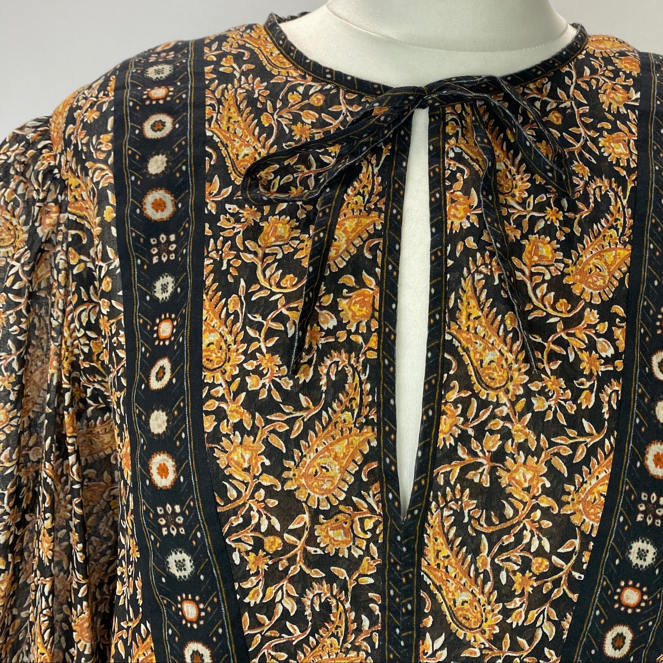 Isabel Marant Etoile New £295 Black Paisley Gayle Top XS