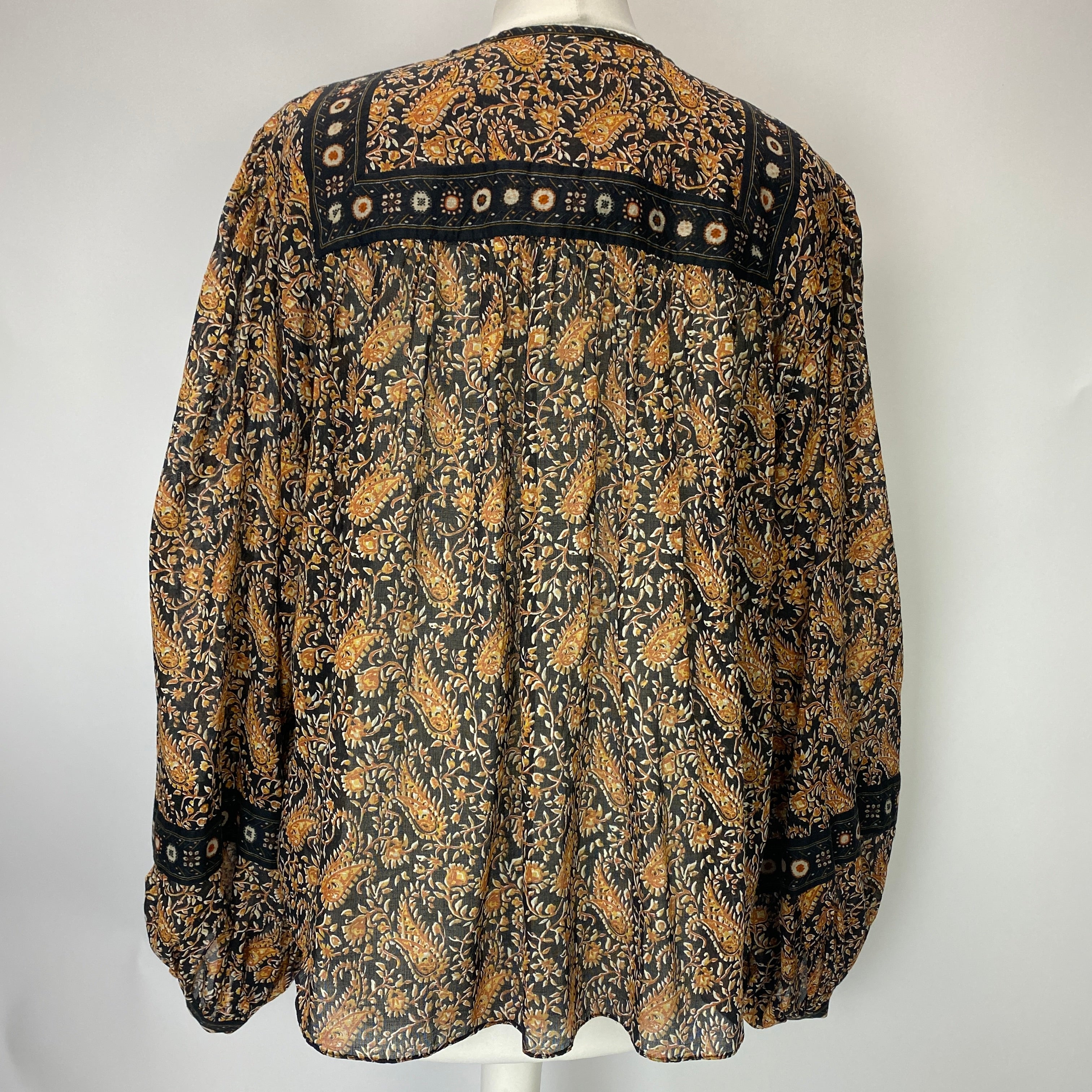 Isabel Marant Etoile New £295 Black Paisley Gayle Top XS