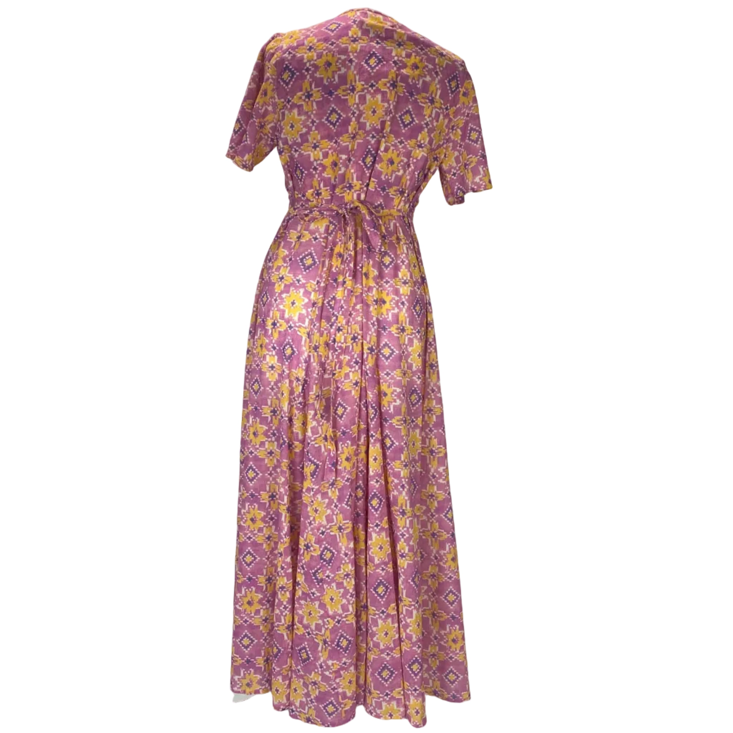 Xirena New £372 Orchid Ikat Belted Maxi Dress M