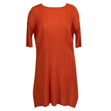 Pleats Please Issey Miyake Orange Flared Midi Dress Sz5 XS/S/M/L/XL