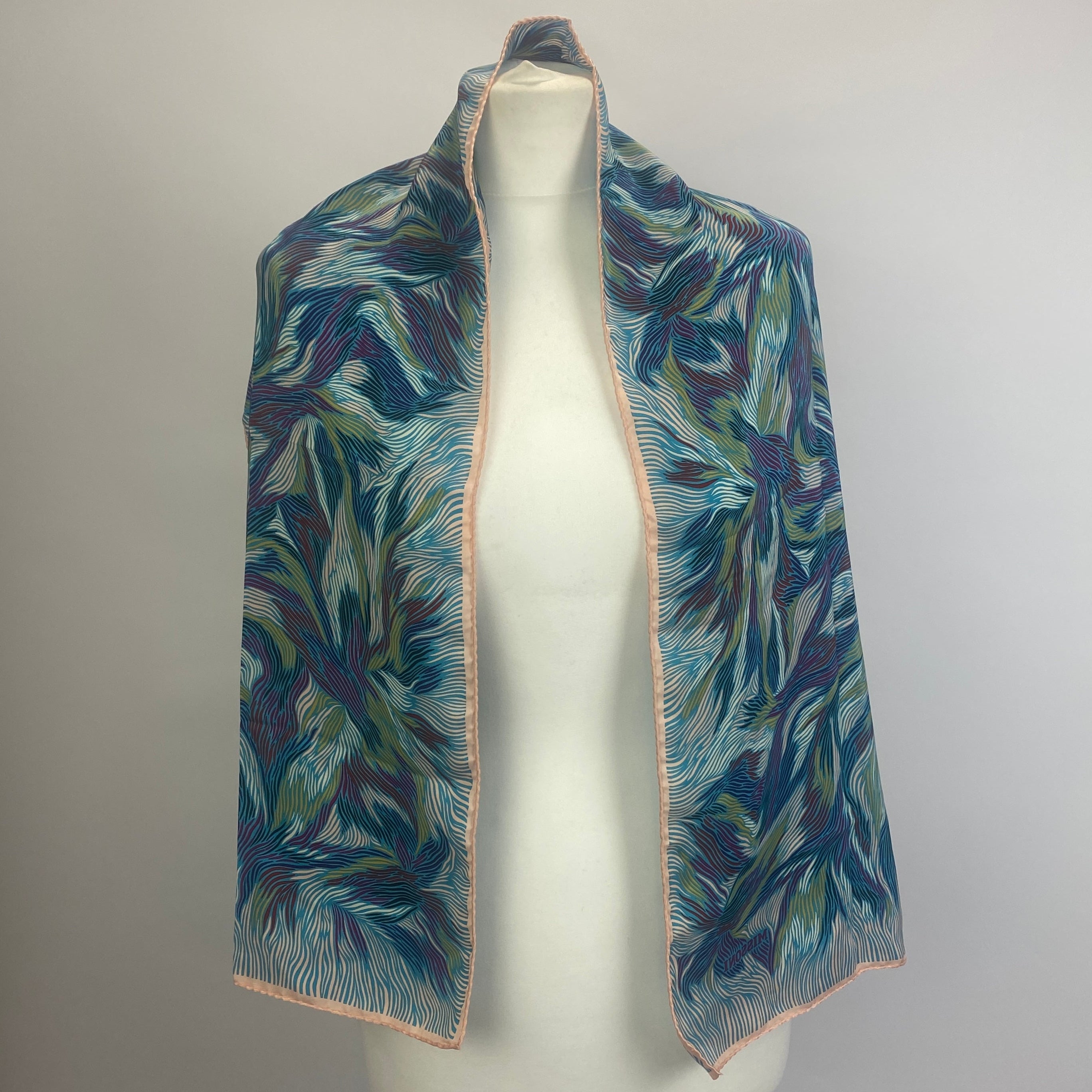 Missoni Navy & Shades of Teal Silk Scarf