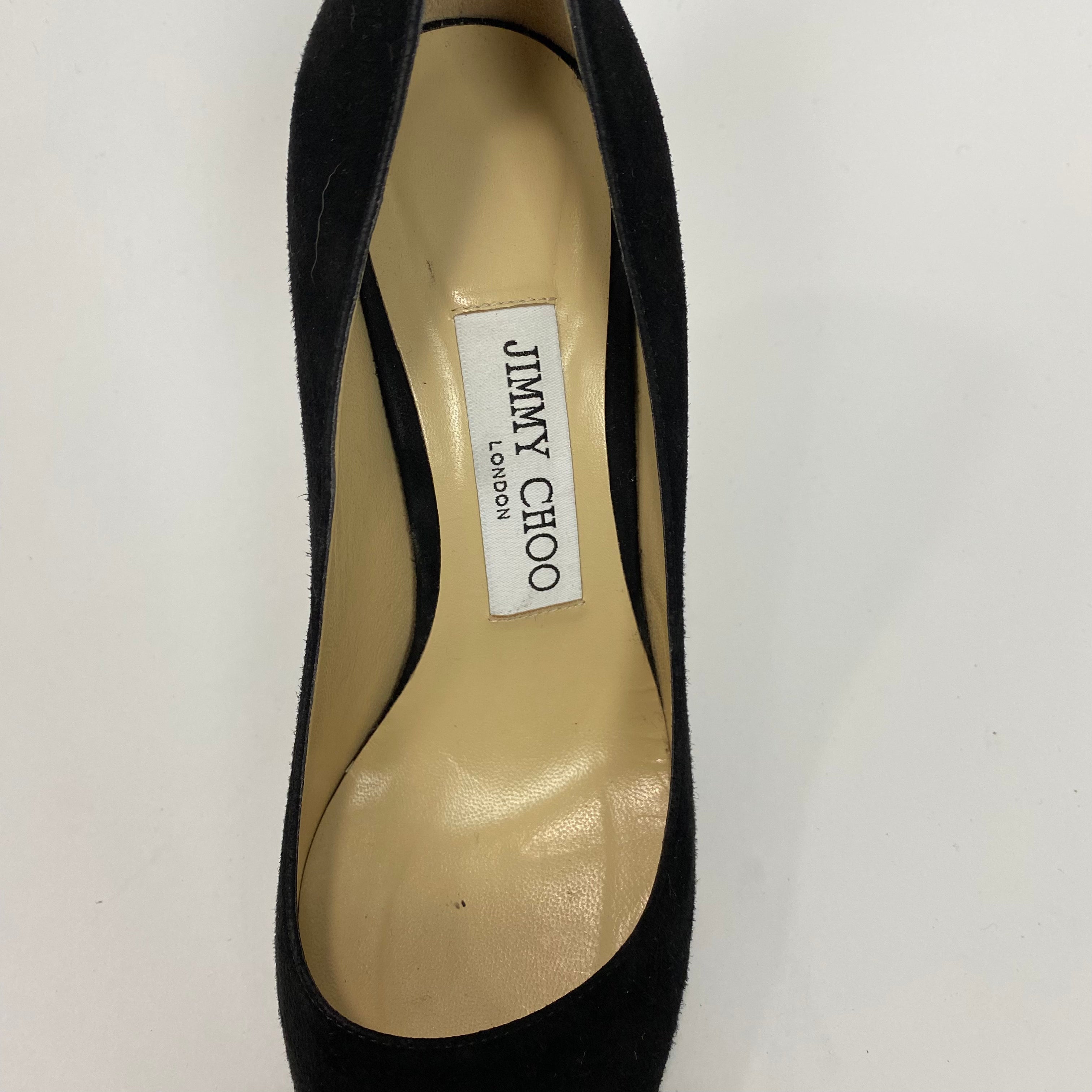 Jimmy Choo £650 Black Suede Romy 85 Heels 35.5