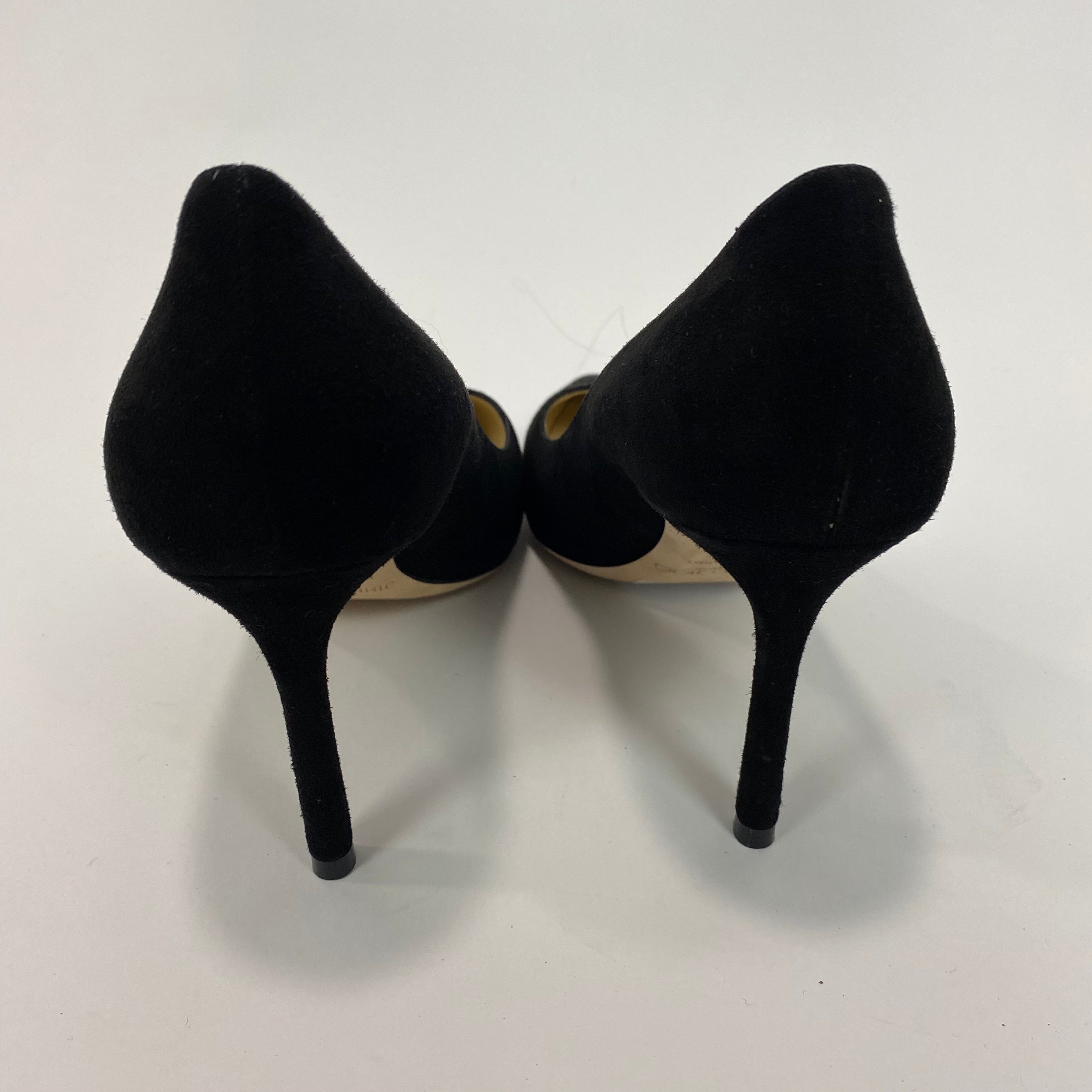 Jimmy Choo £650 Black Suede Romy 85 Heels 35.5