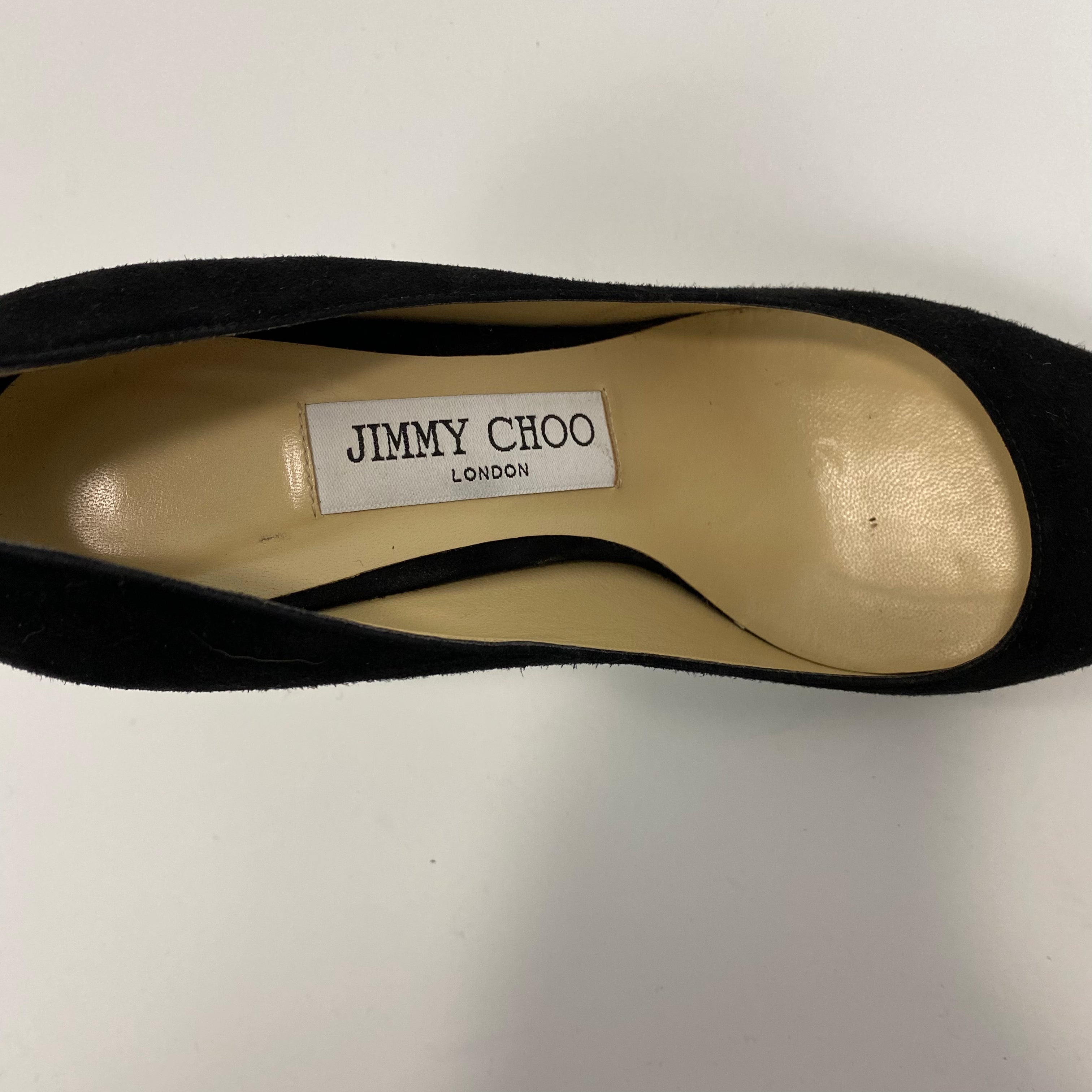 Jimmy Choo £650 Black Suede Romy 85 Heels 35.5