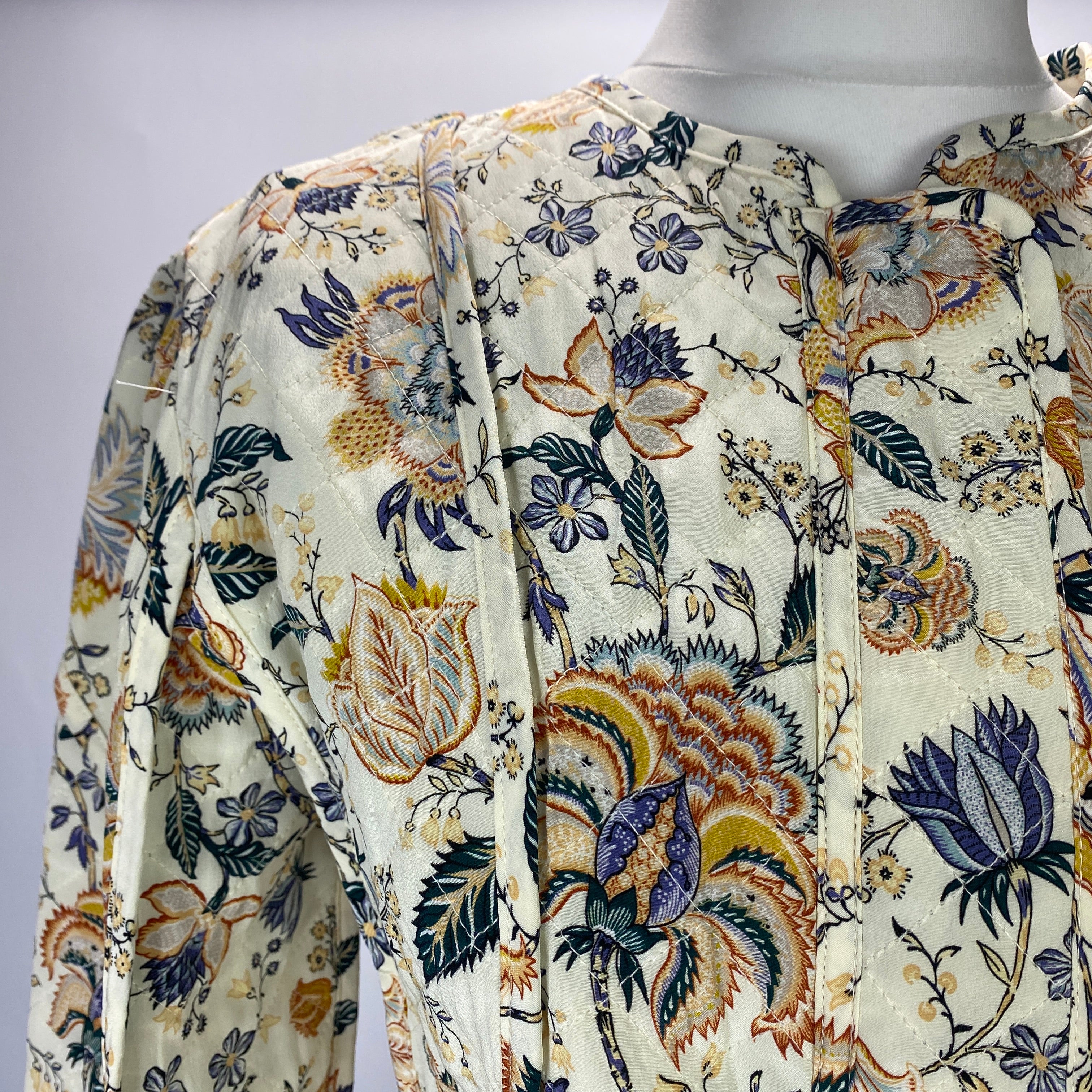 Ulla Johnson New £1000 Cream Floral Quilted Silk Jacket S
