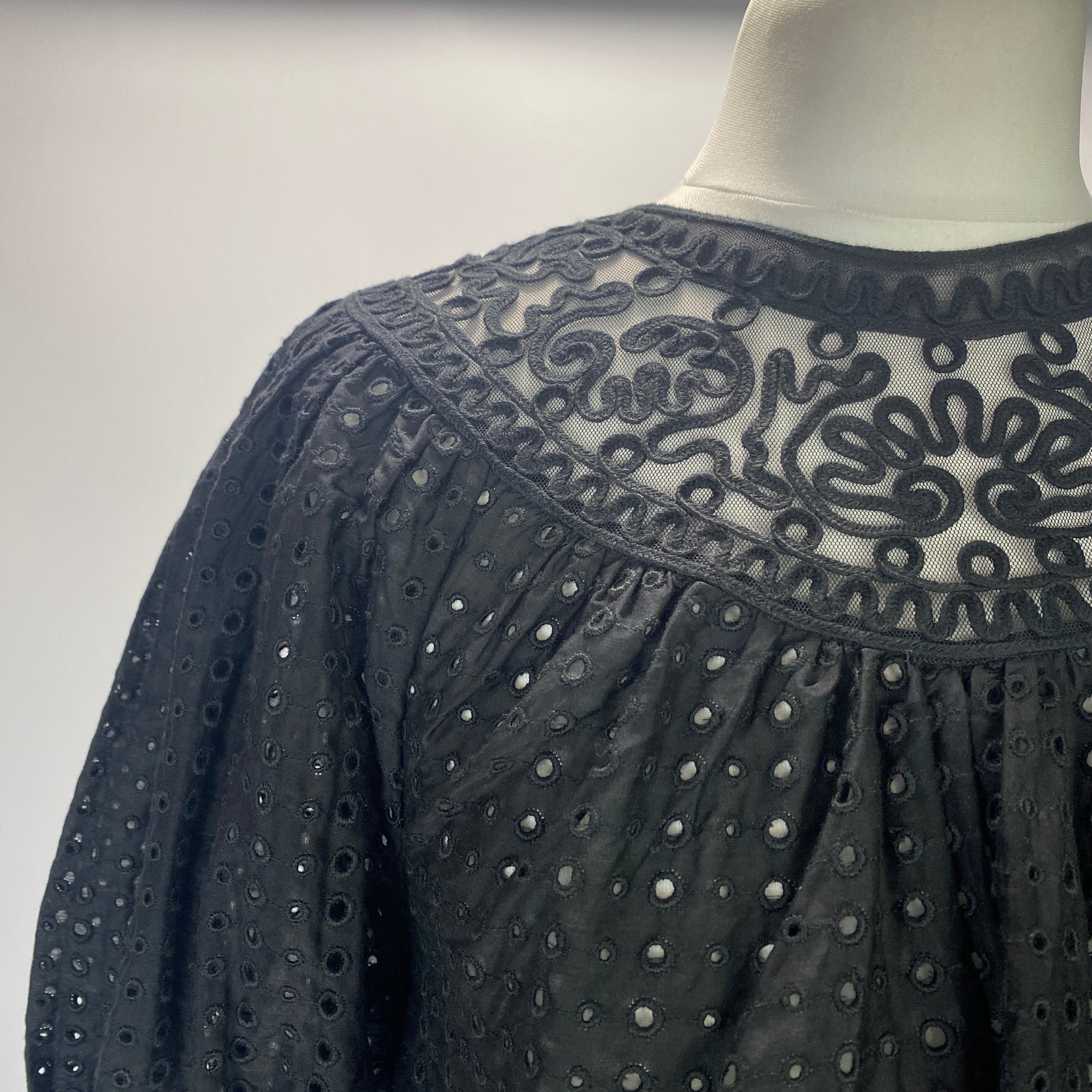 Ulla Johnson New Cotton & Silk Eyelet Embroidered Top M