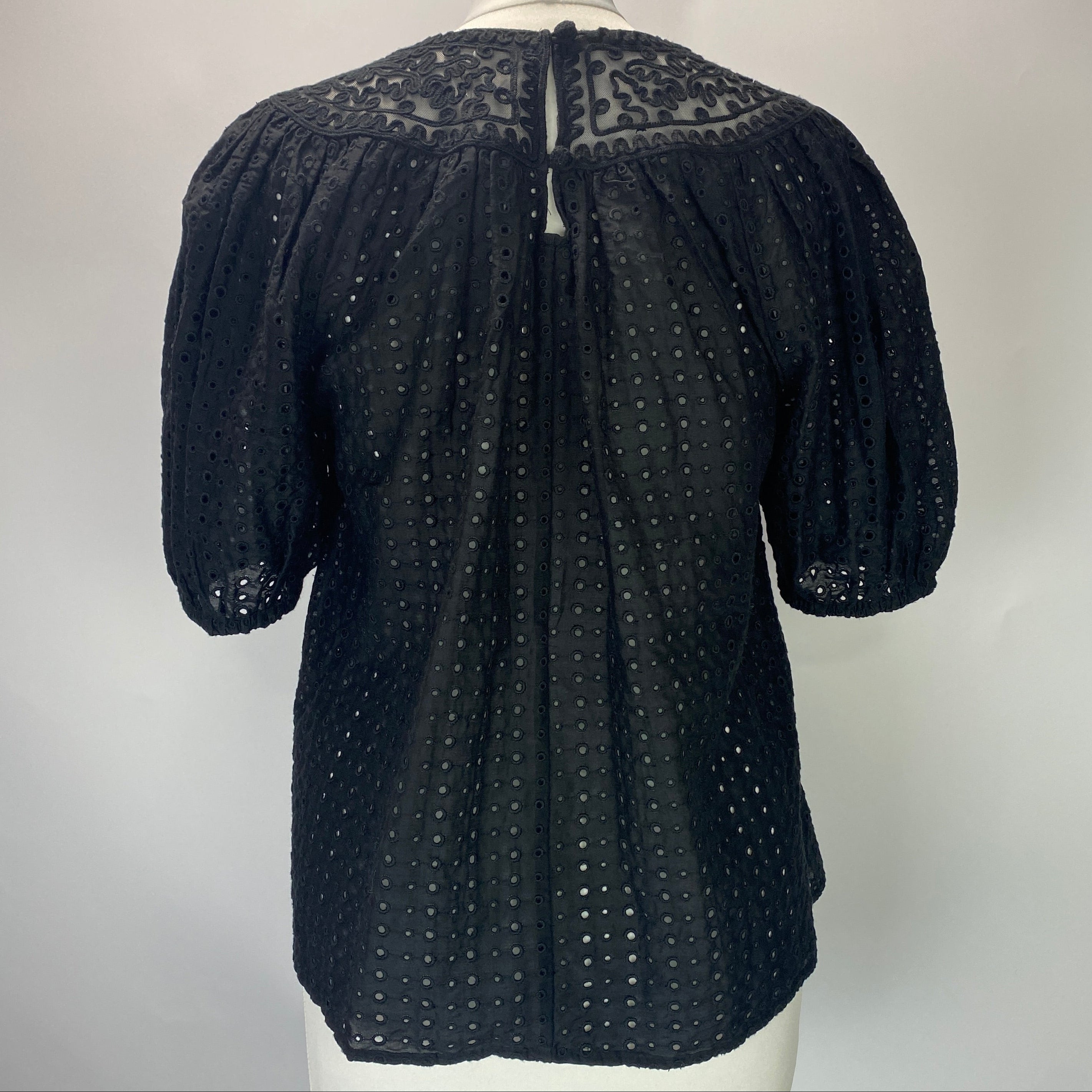 Ulla Johnson New Cotton & Silk Eyelet Embroidered Top M