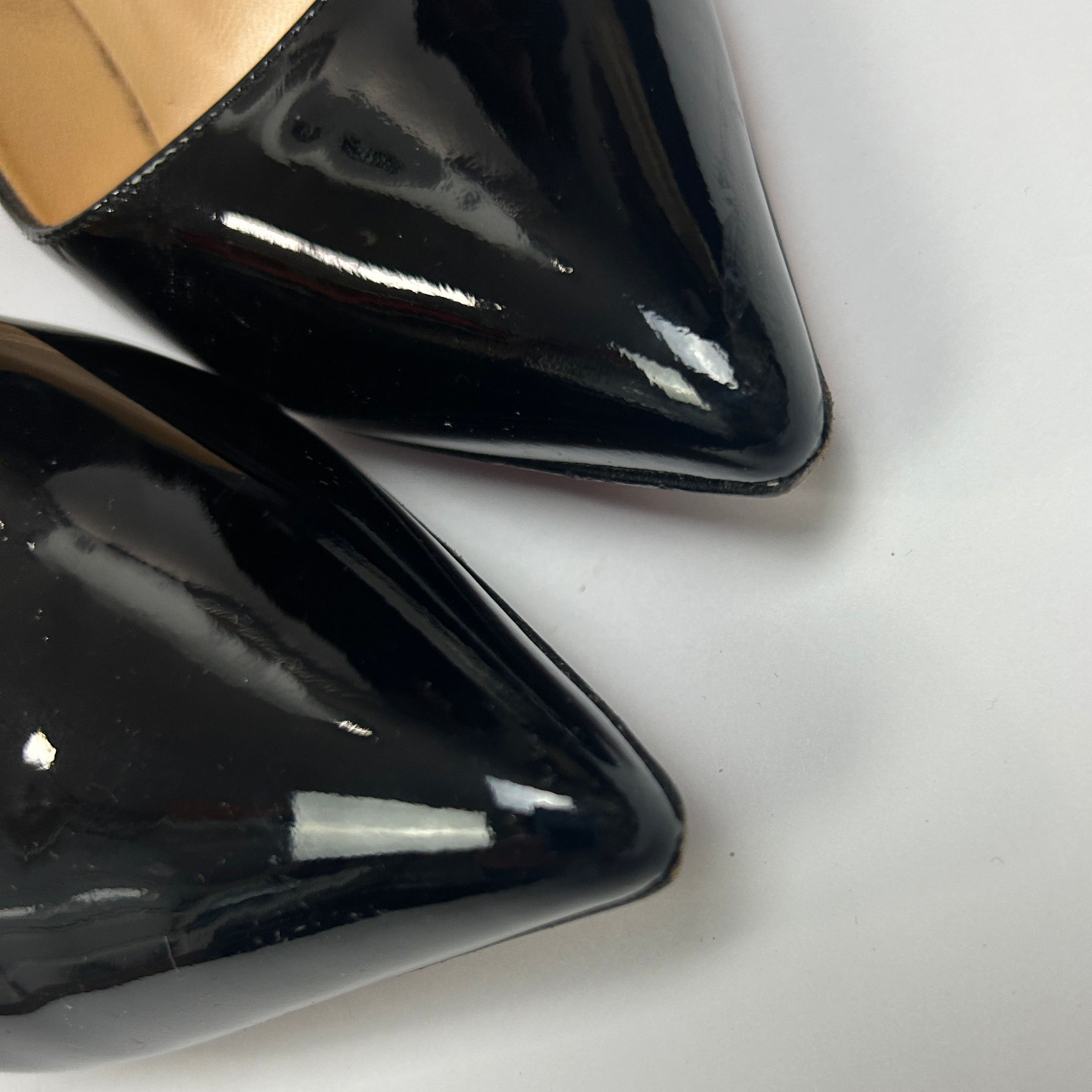 Christian Louboutin £720 Black Patent Pigalle 100 Heels 37