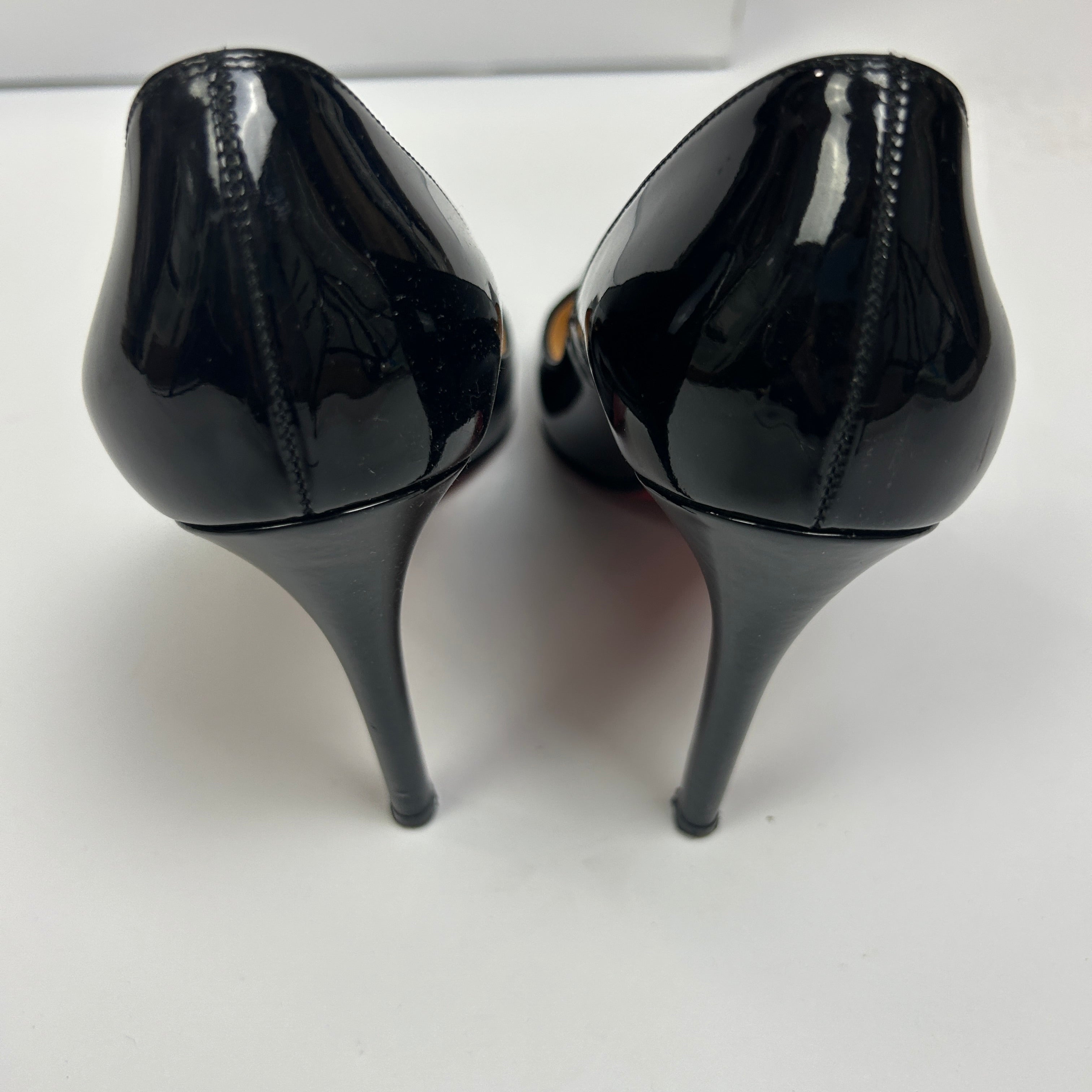 Christian Louboutin £720 Black Patent Pigalle 100 Heels 37