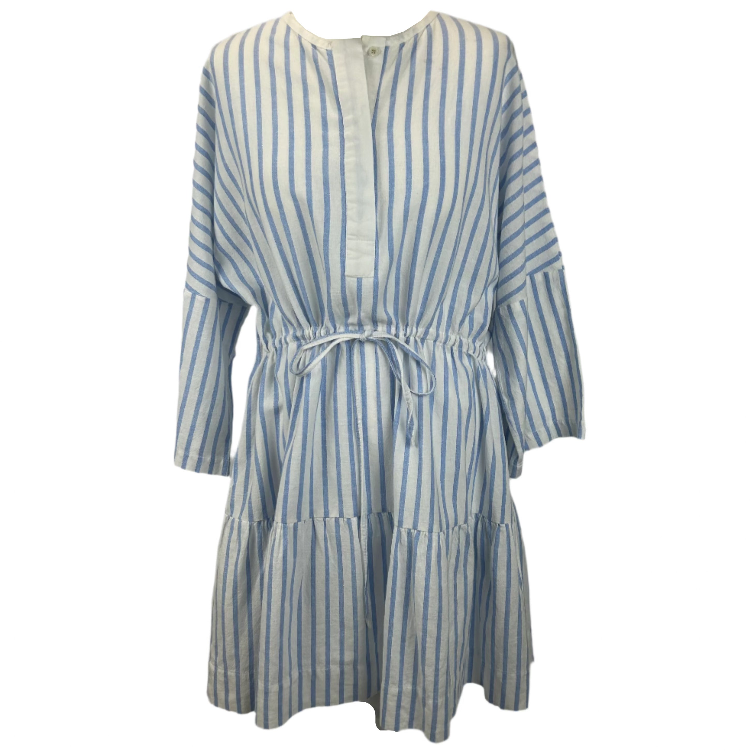 Wiggy Kit Blue & White Stripe Cotton Mini Dress S