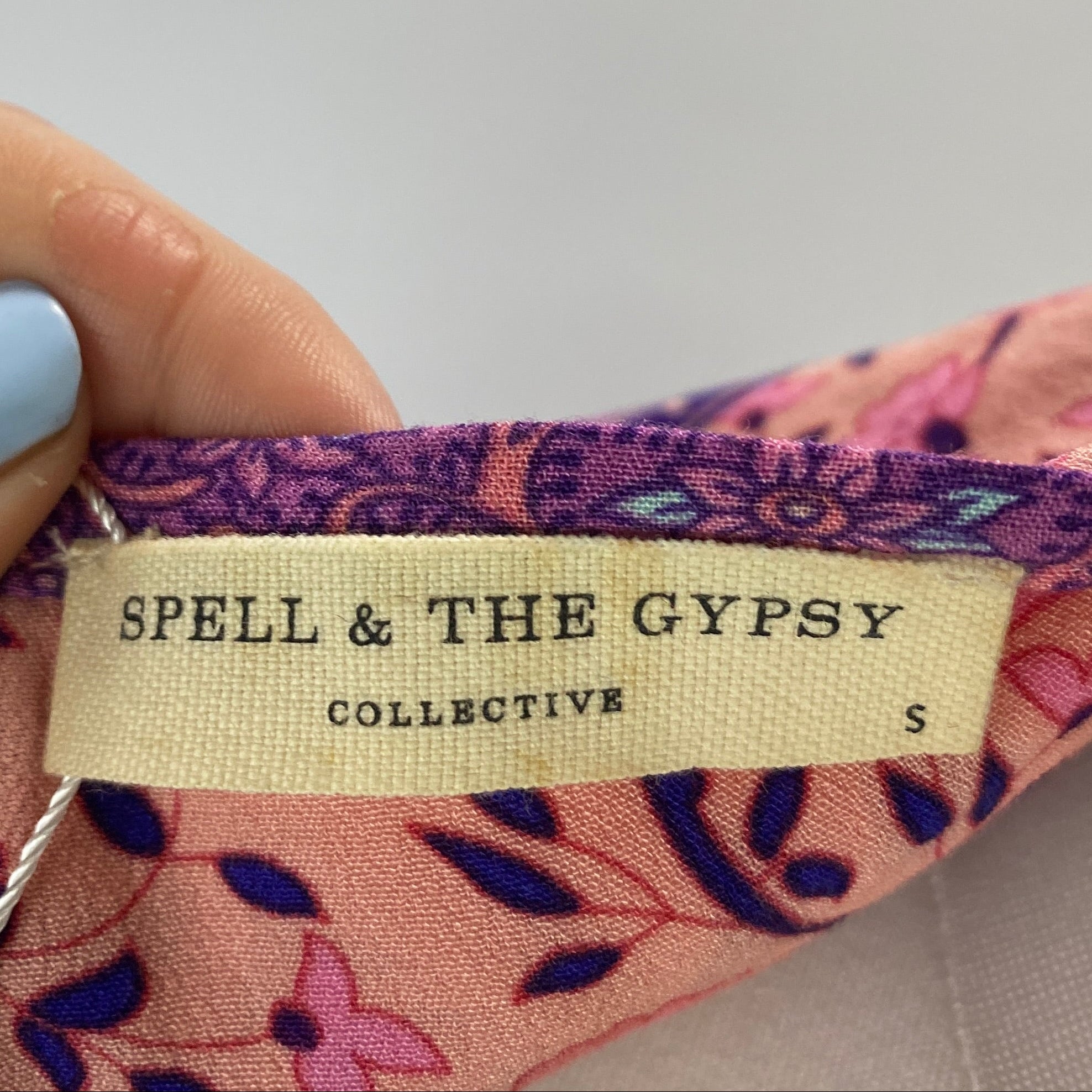 Spell New £265 Pink & Purple Floral Maxi Dress S