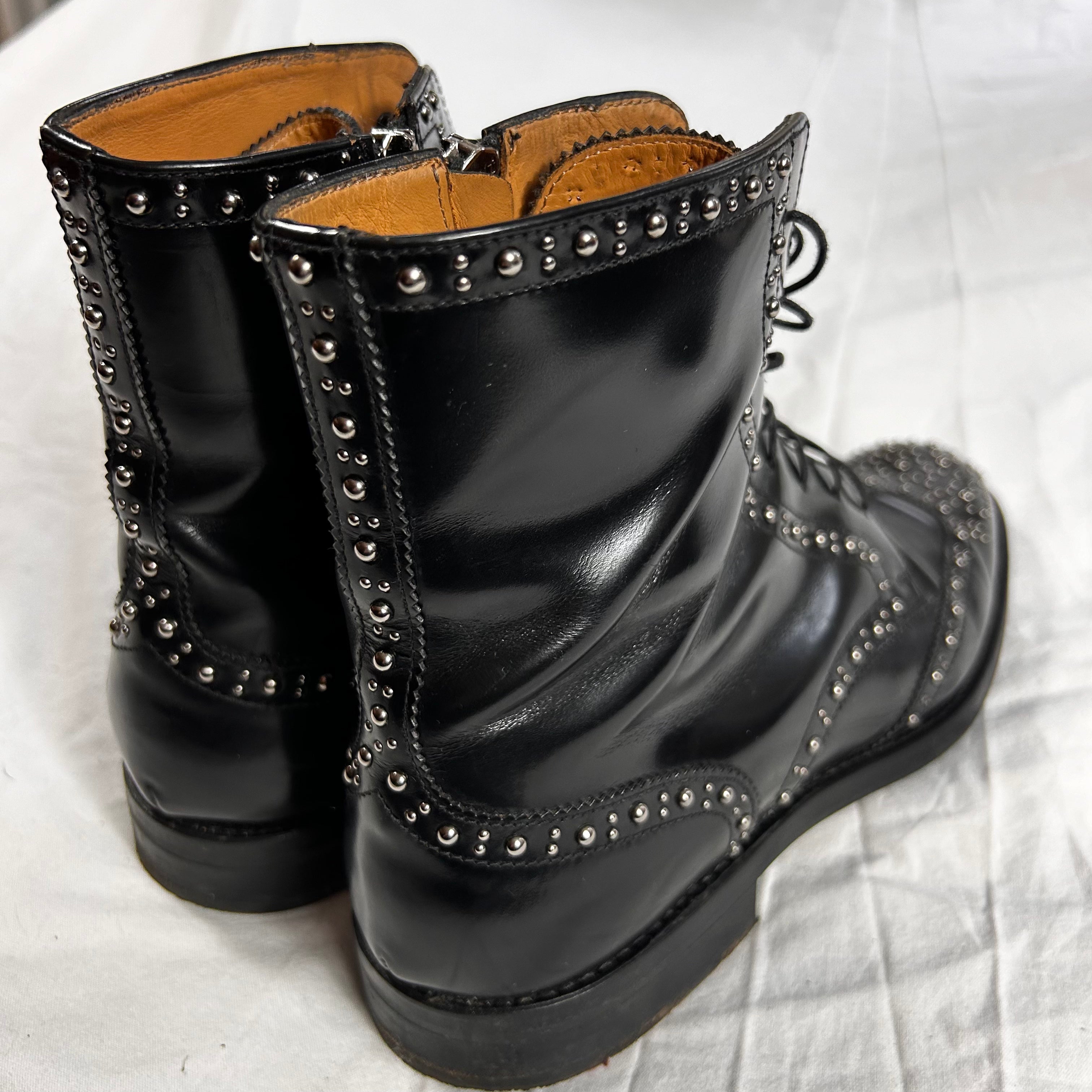 Church's £1000 Studded Black Cora Met Ankle Boots 40