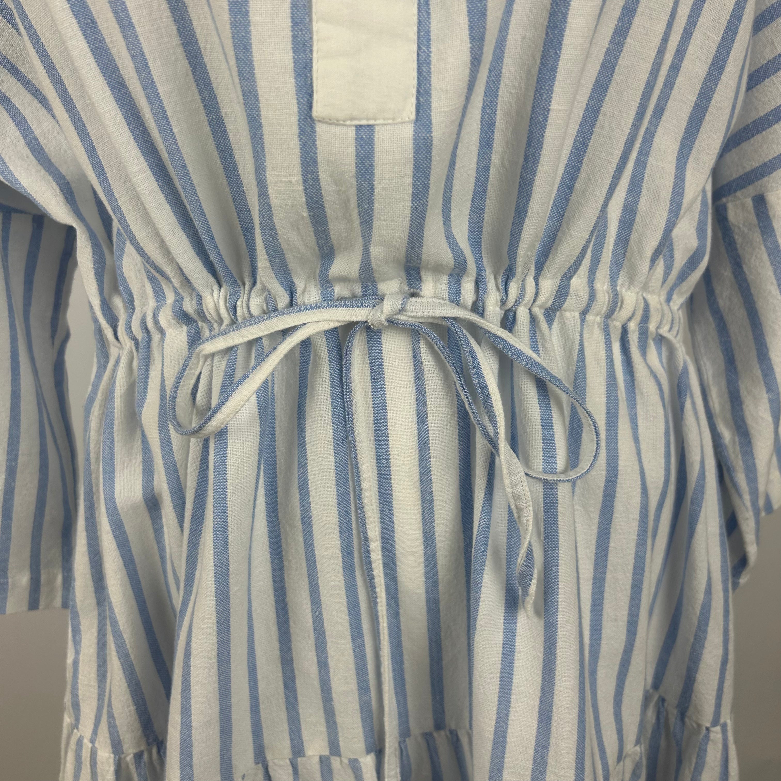 Wiggy Kit Blue & White Stripe Cotton Mini Dress S