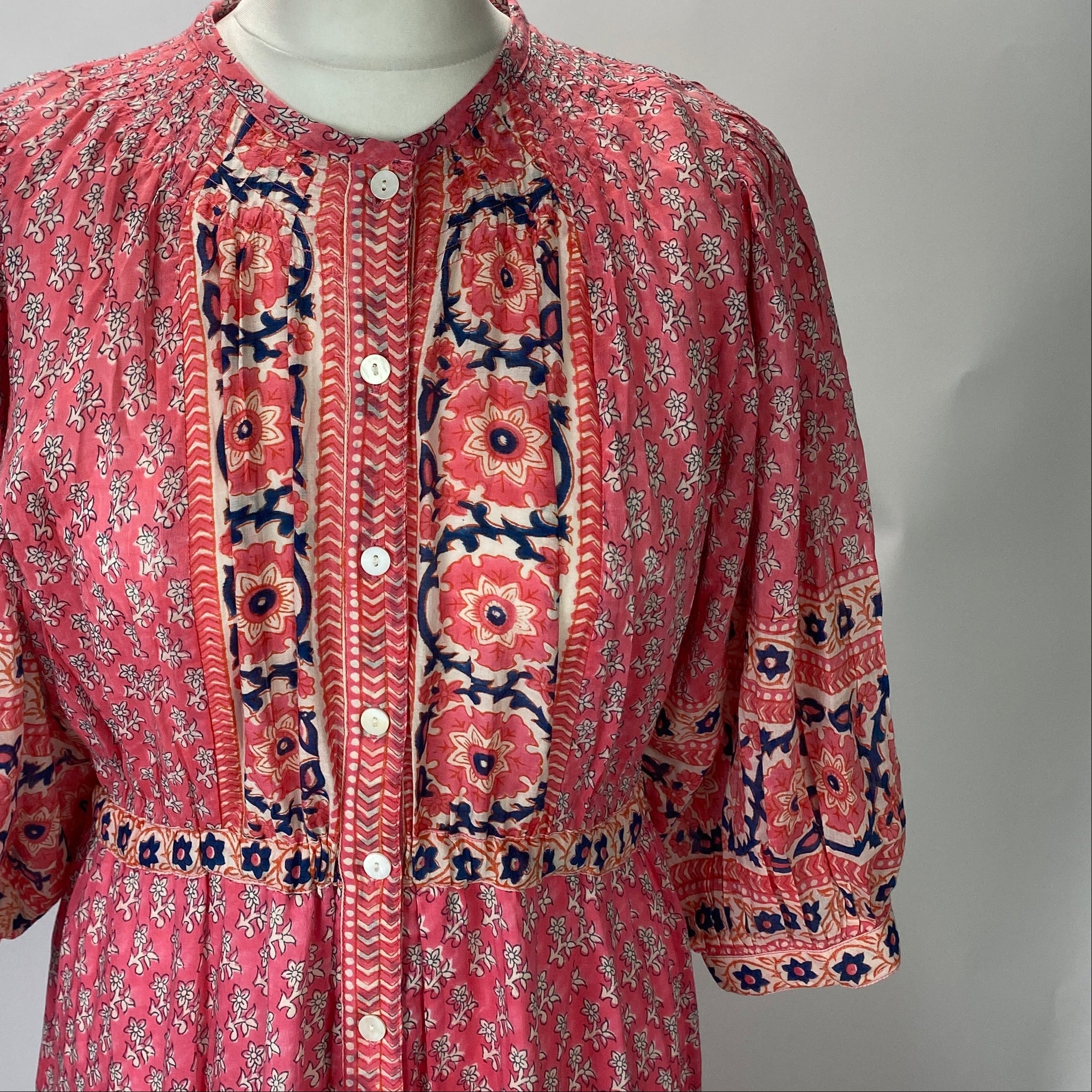 Alicia Bell New £215 Pink Indian Cotton Maxi Dress L