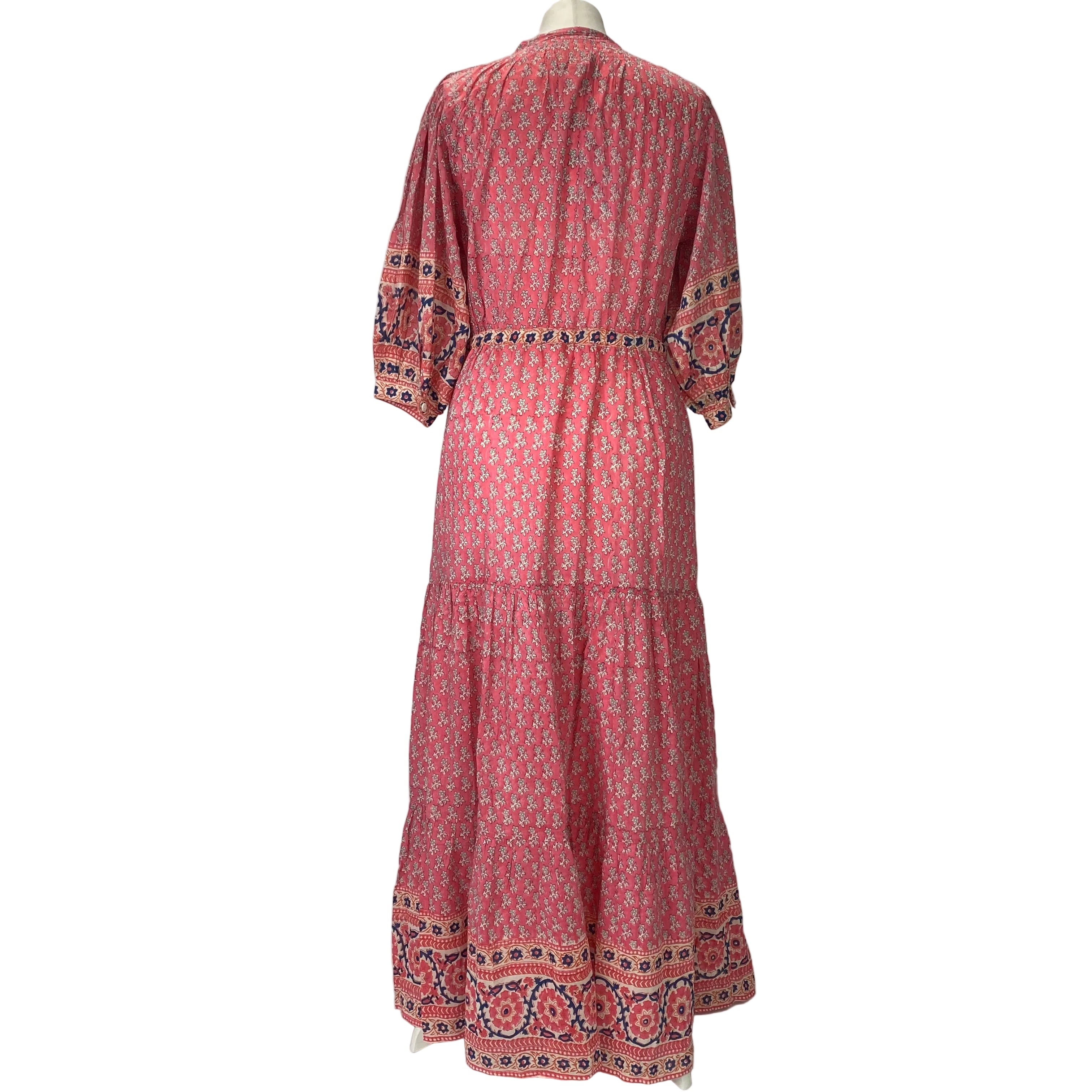 Alicia Bell New £215 Pink Indian Cotton Maxi Dress L
