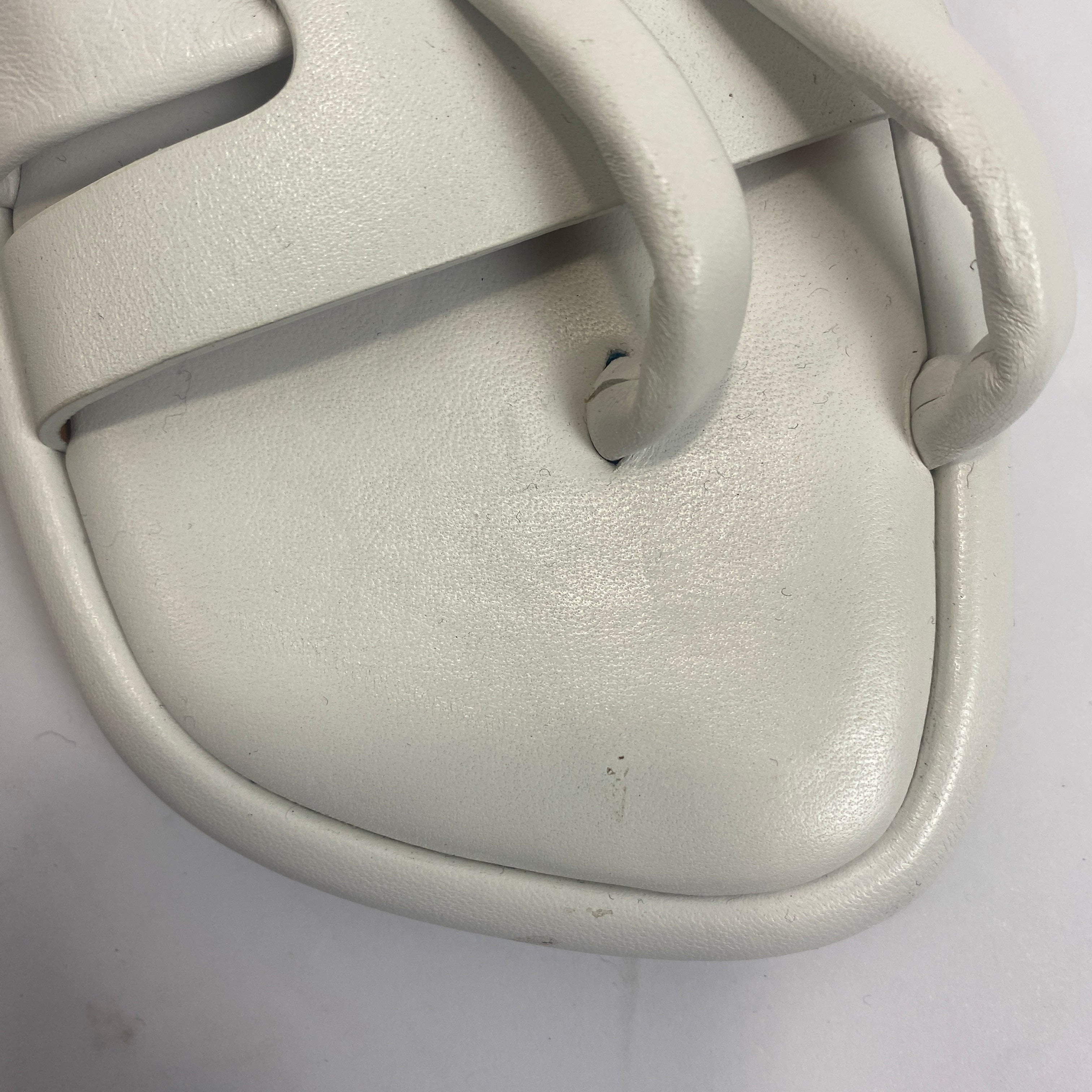 Clergerie New White Leather Slingback Sandals 40.5