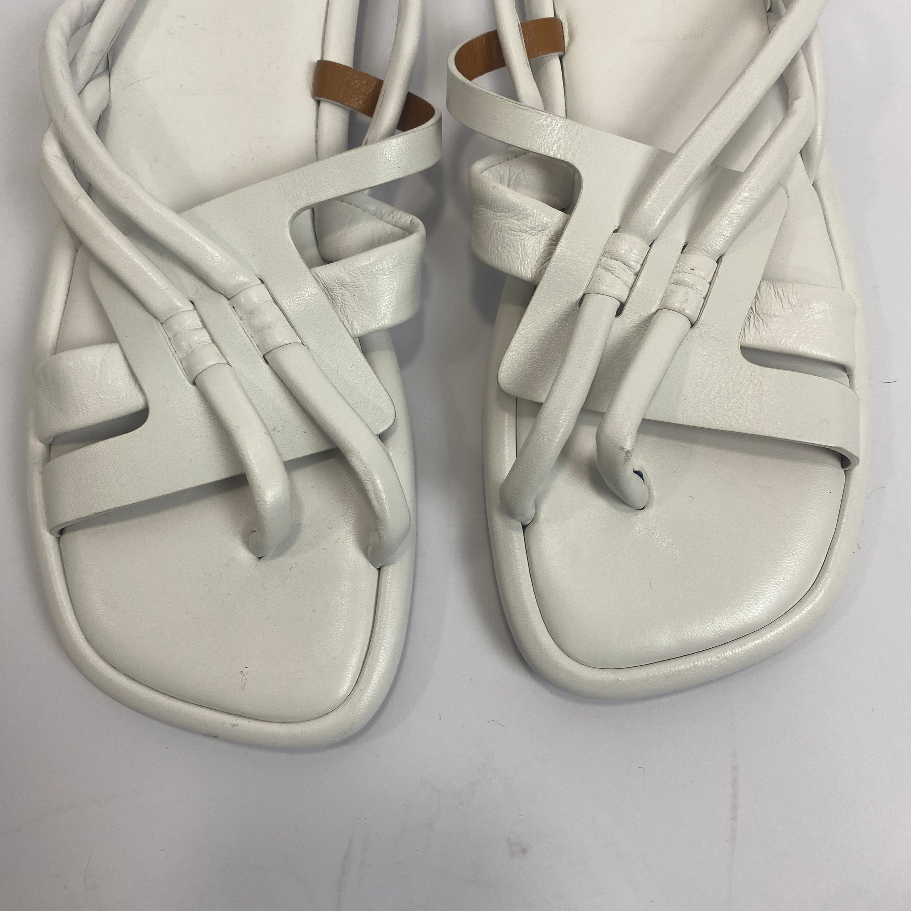 Clergerie New White Leather Slingback Sandals 40.5