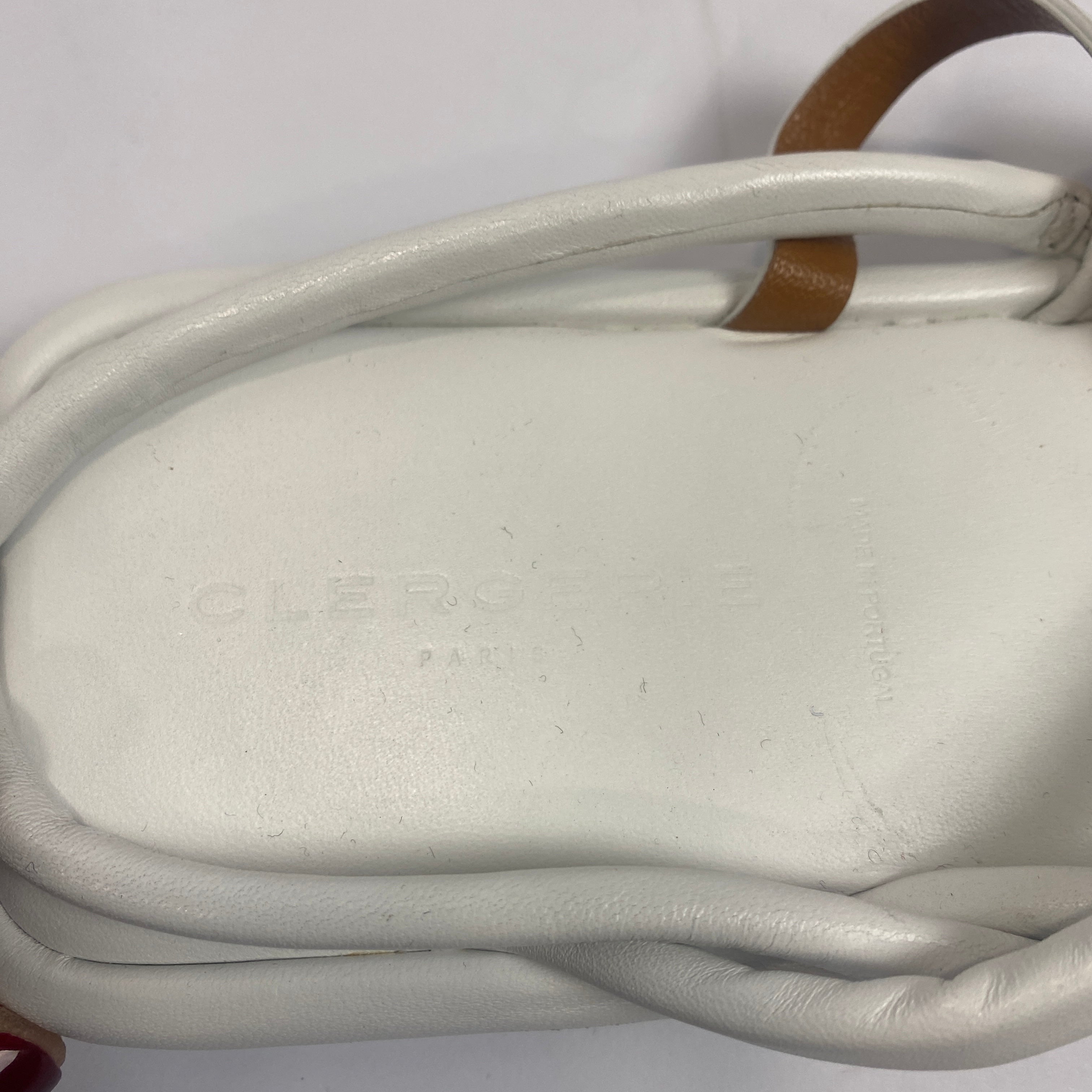 Clergerie New White Leather Slingback Sandals 40.5