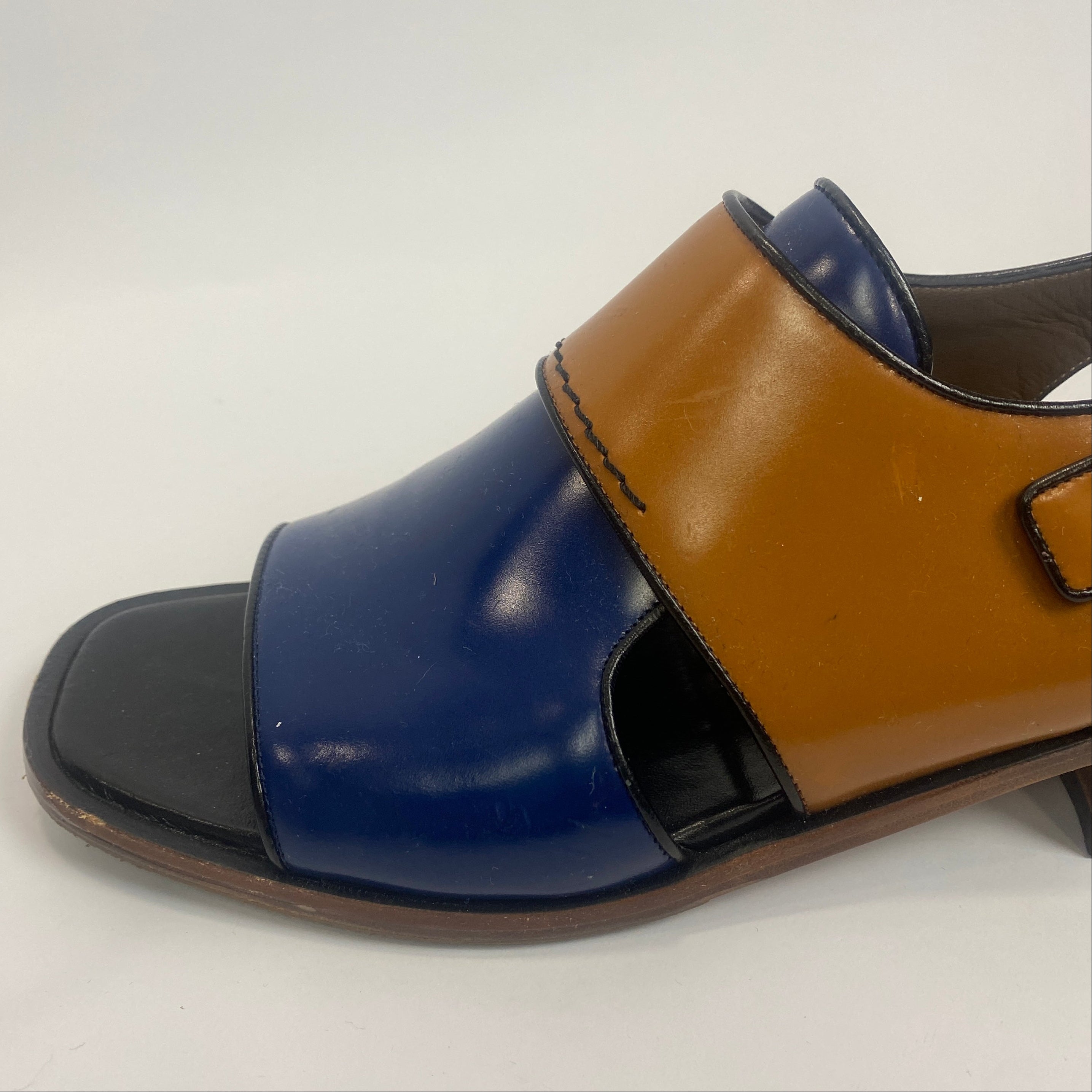 Marni Blue & Tan Slingback Sandals 39.5