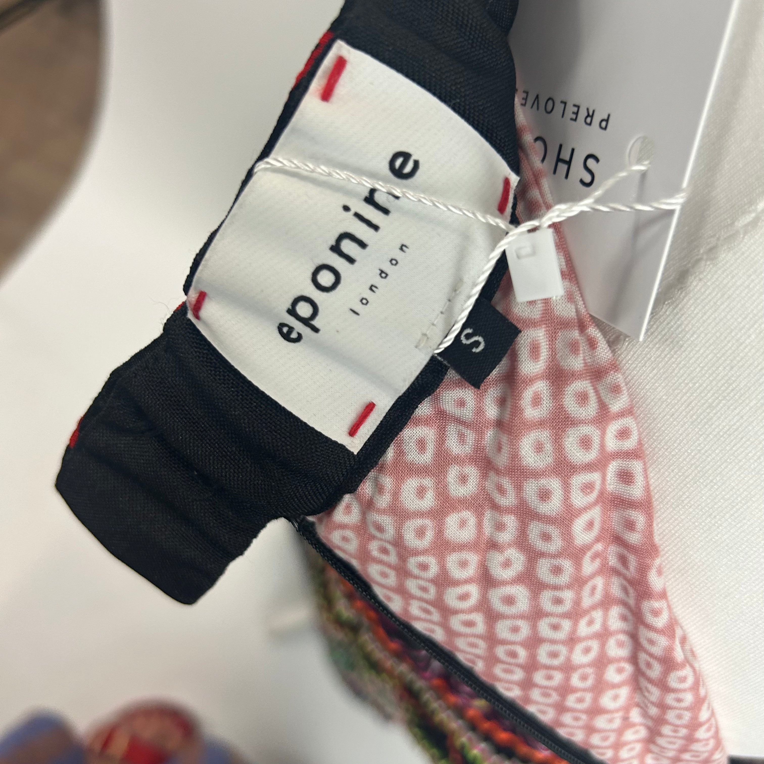 Eponine New £1500 Black & Brights Crosstitched Maxi Skirt S