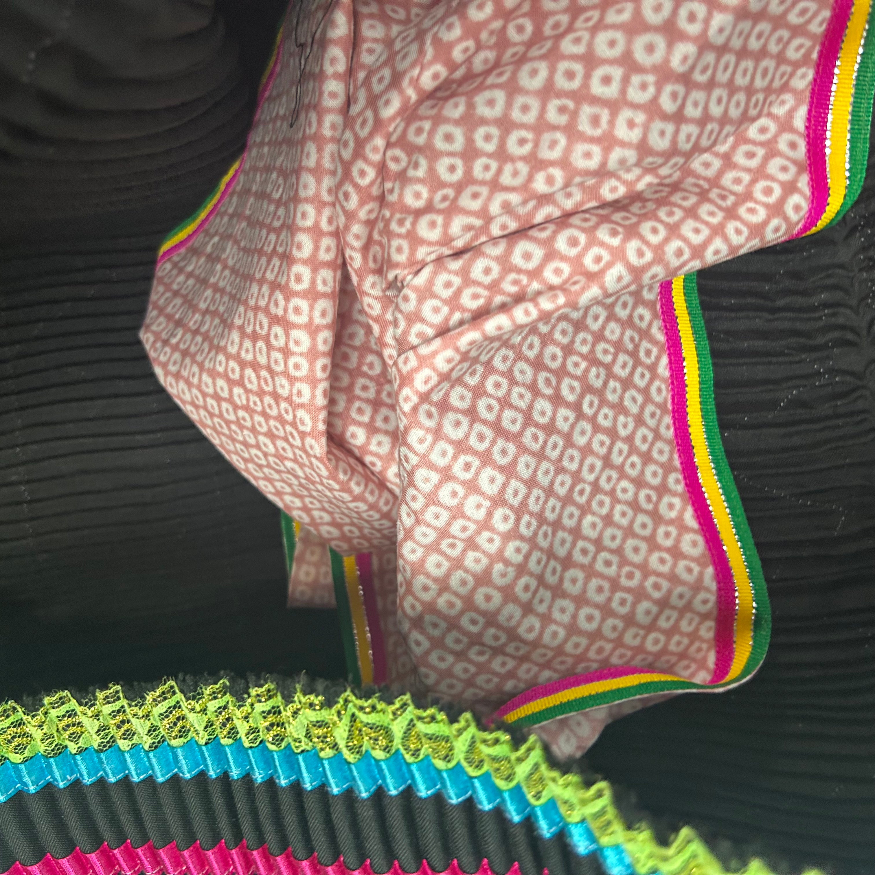 Eponine New £1500 Black & Brights Crosstitched Maxi Skirt S