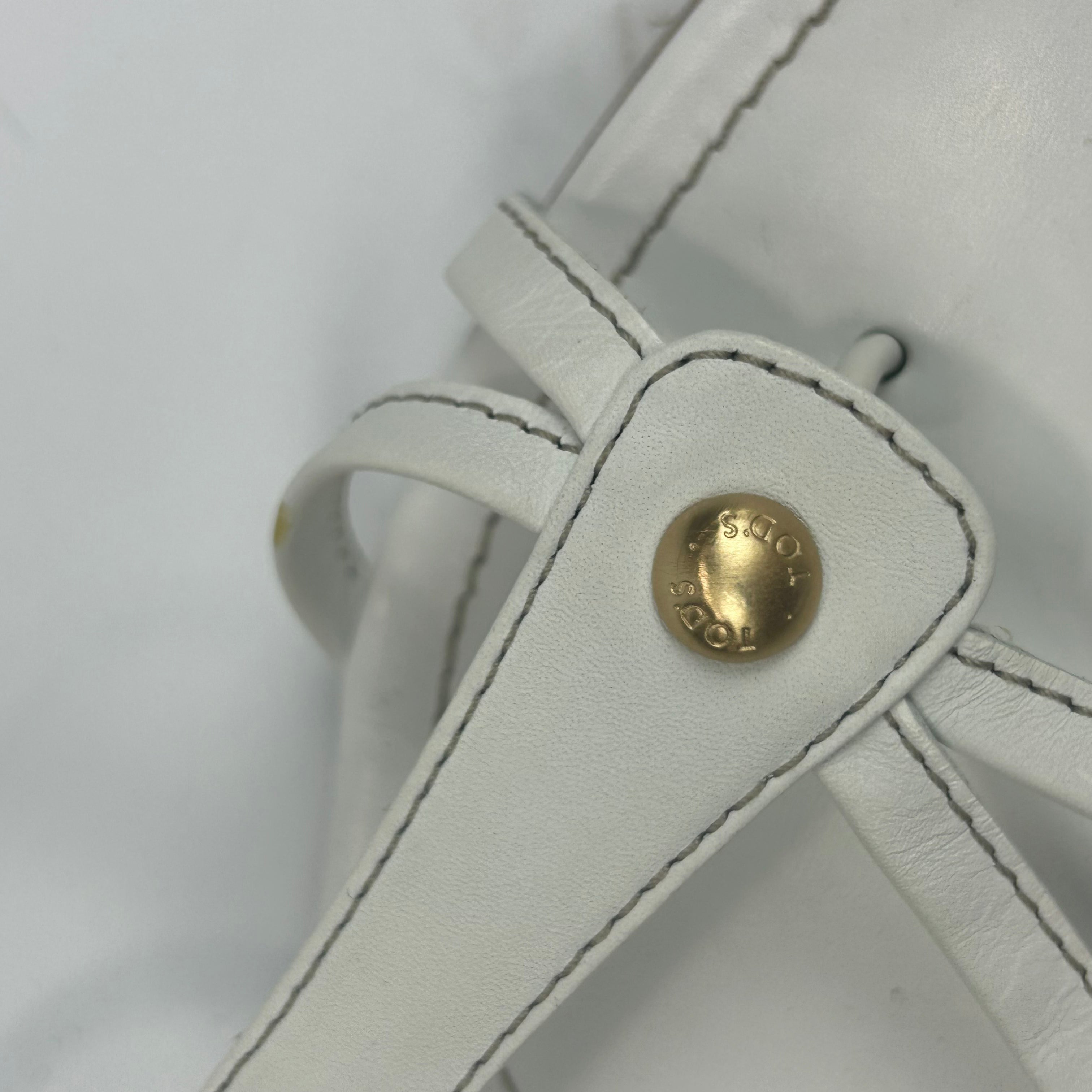 Tod's New £398 White Leather Matisse Flat Sandals 36