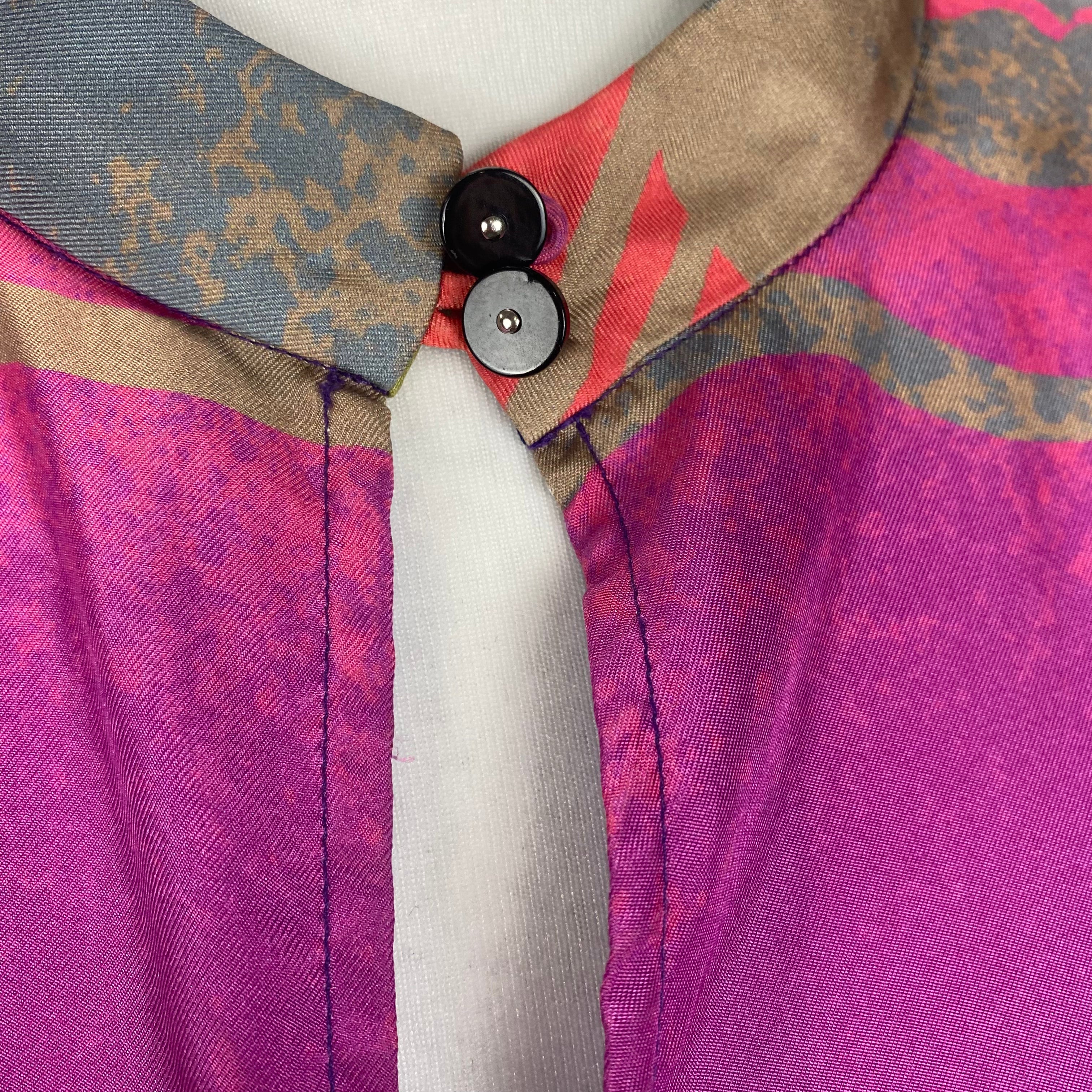 Munthe £295 Multicolour Painted Silk Tunic Top S