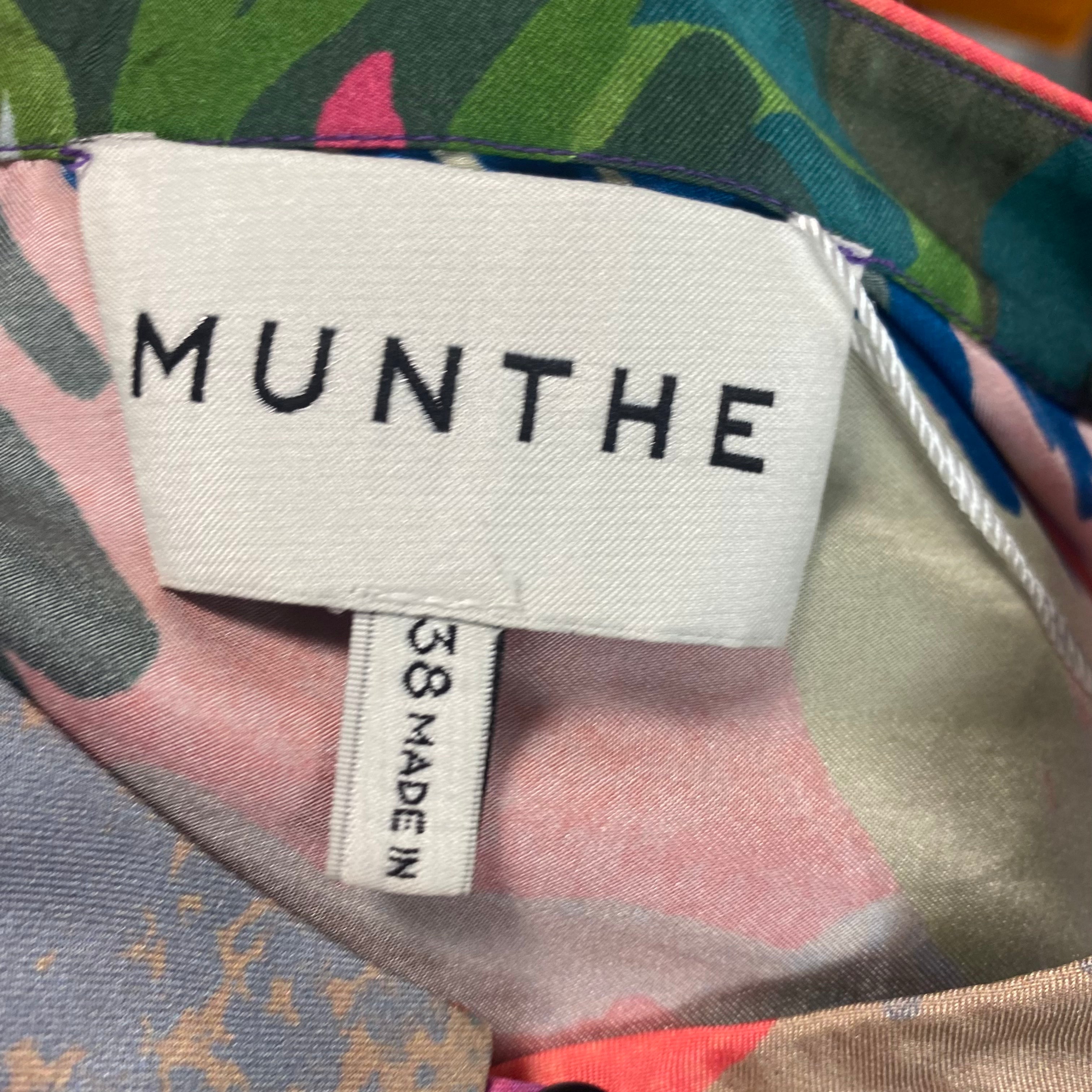 Munthe £295 Multicolour Painted Silk Tunic Top S