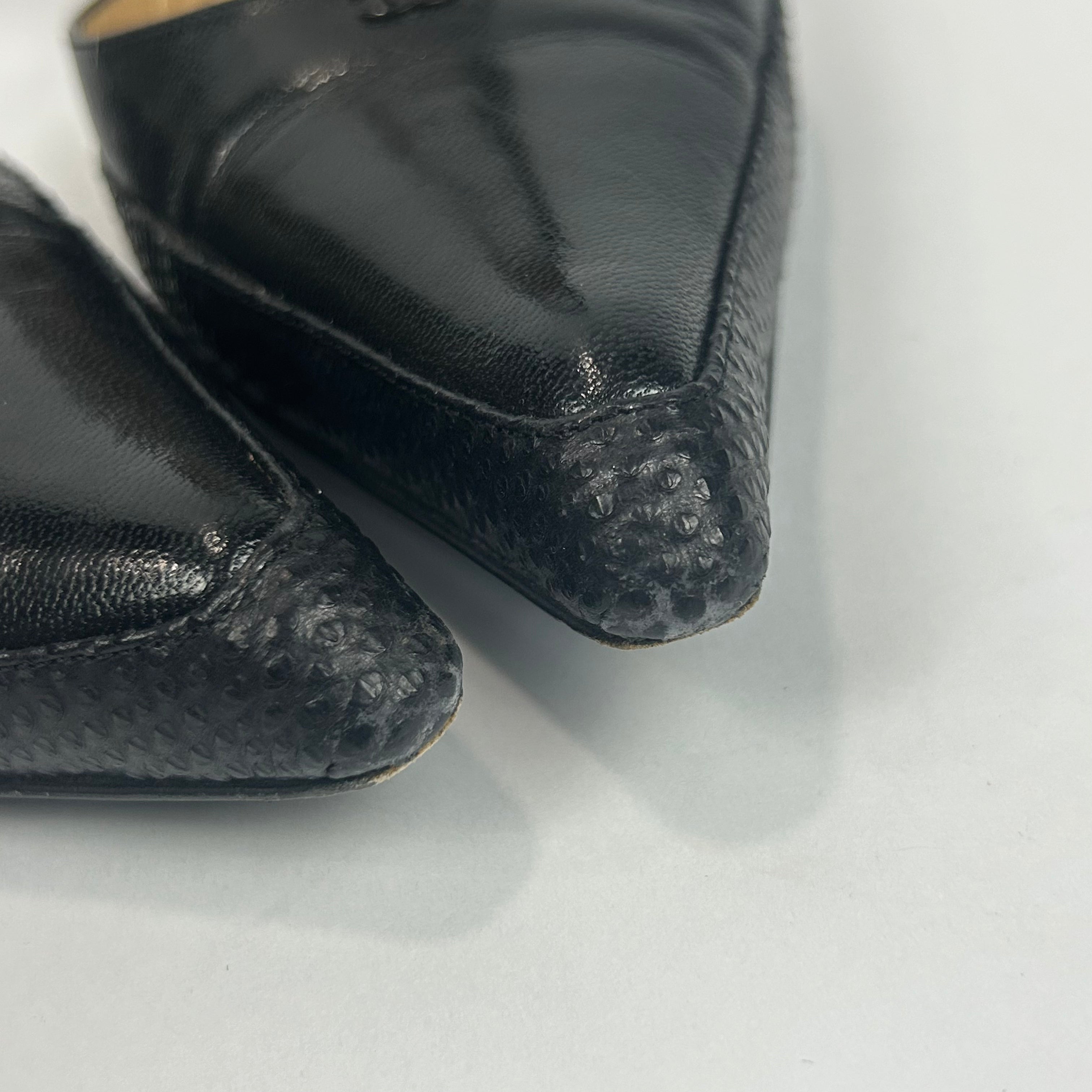 Chanel Black Calf & Lizard Ankle Clip Heels 36.5