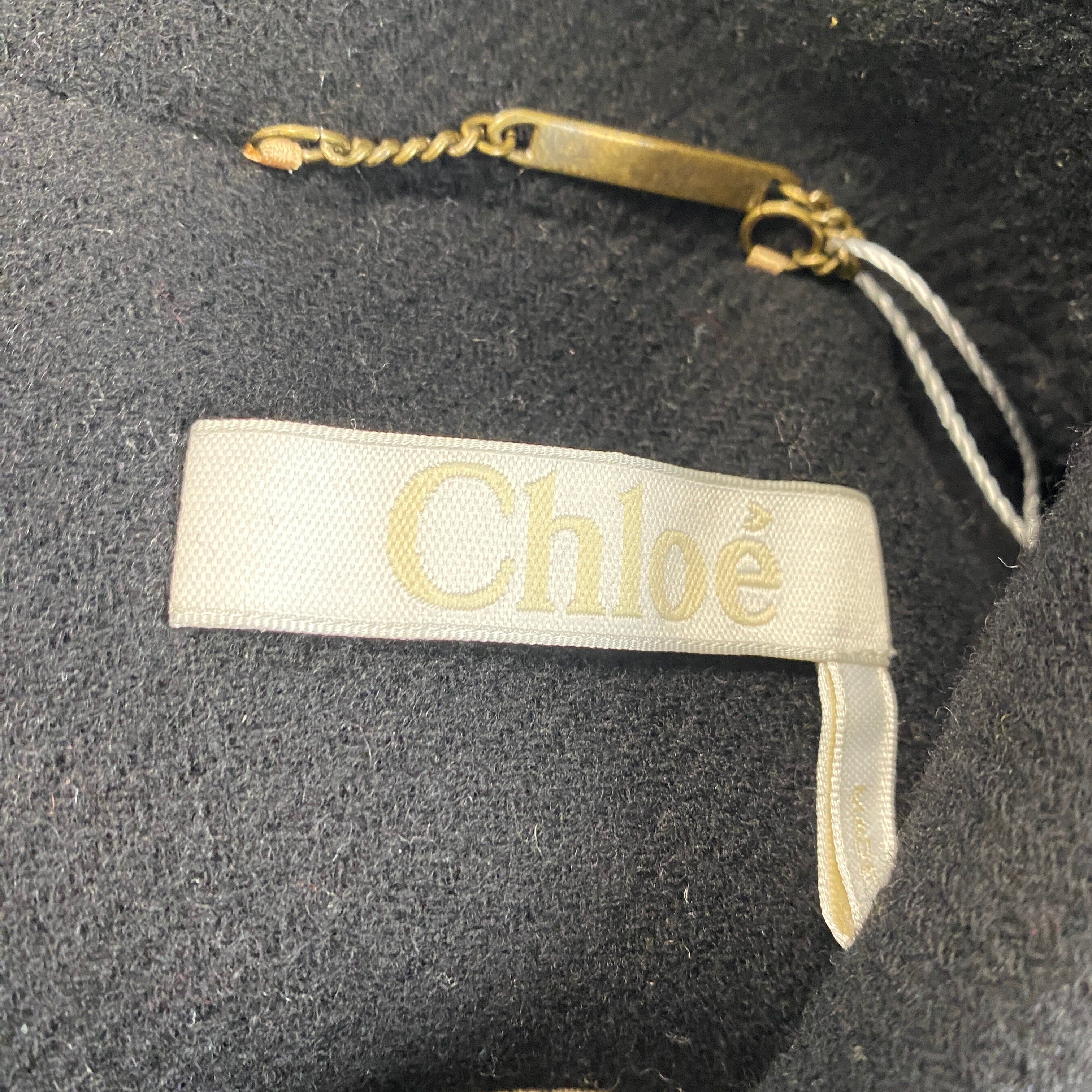 Chloe Black Wool Mix Crop Cape Jacket S/M/L