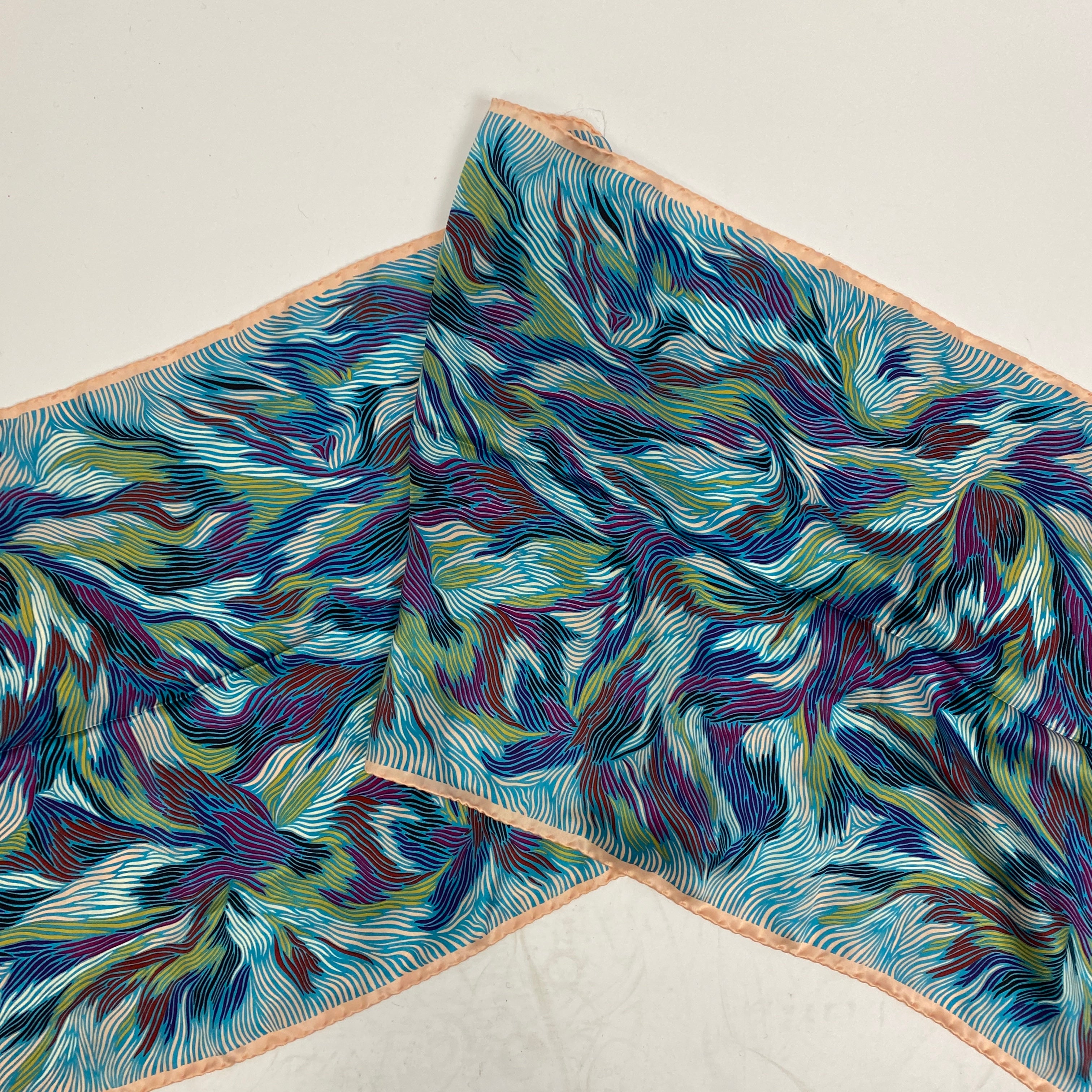 Missoni Navy & Shades of Teal Silk Scarf