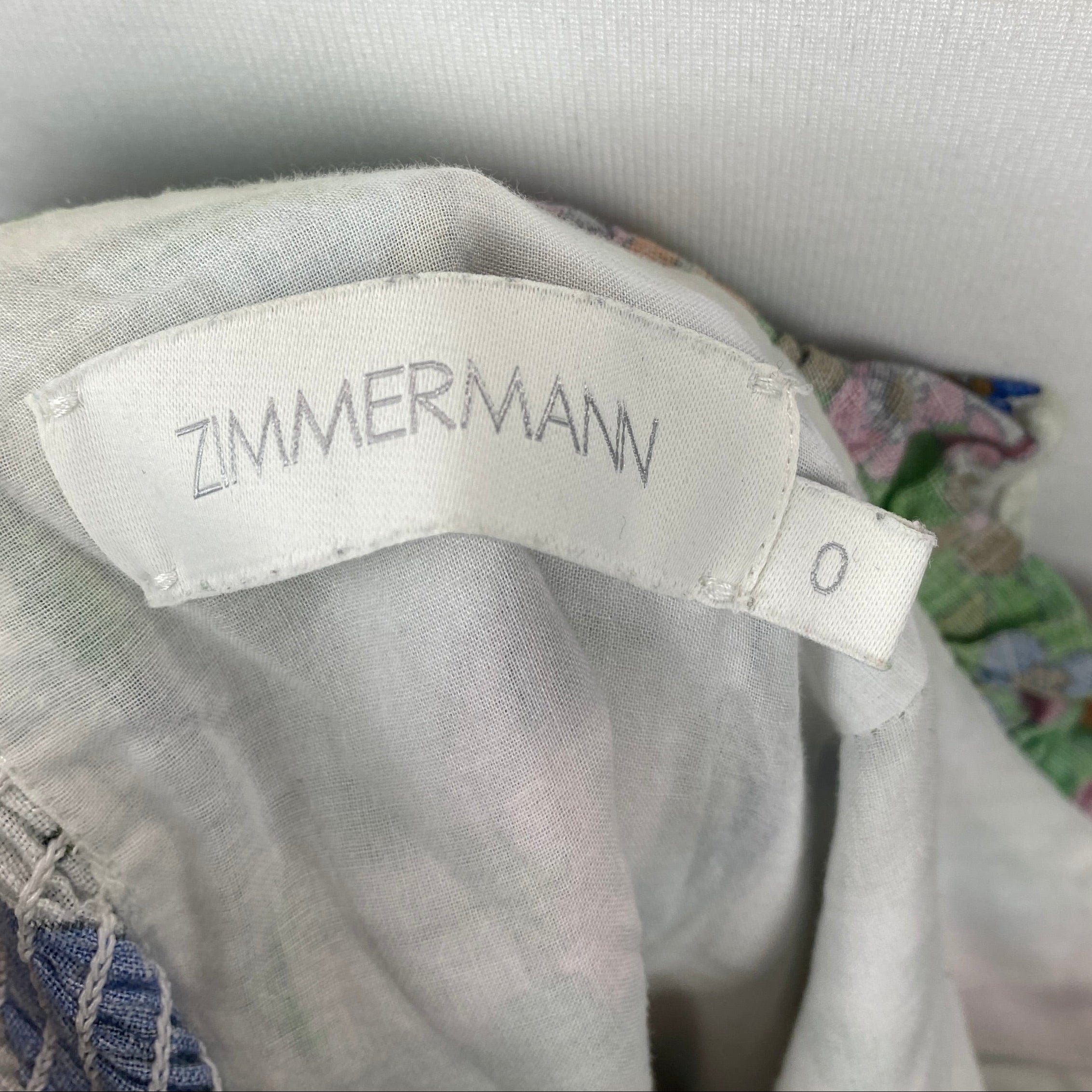 Zimmermann White & Acids Floral Linen Midi Dress XS