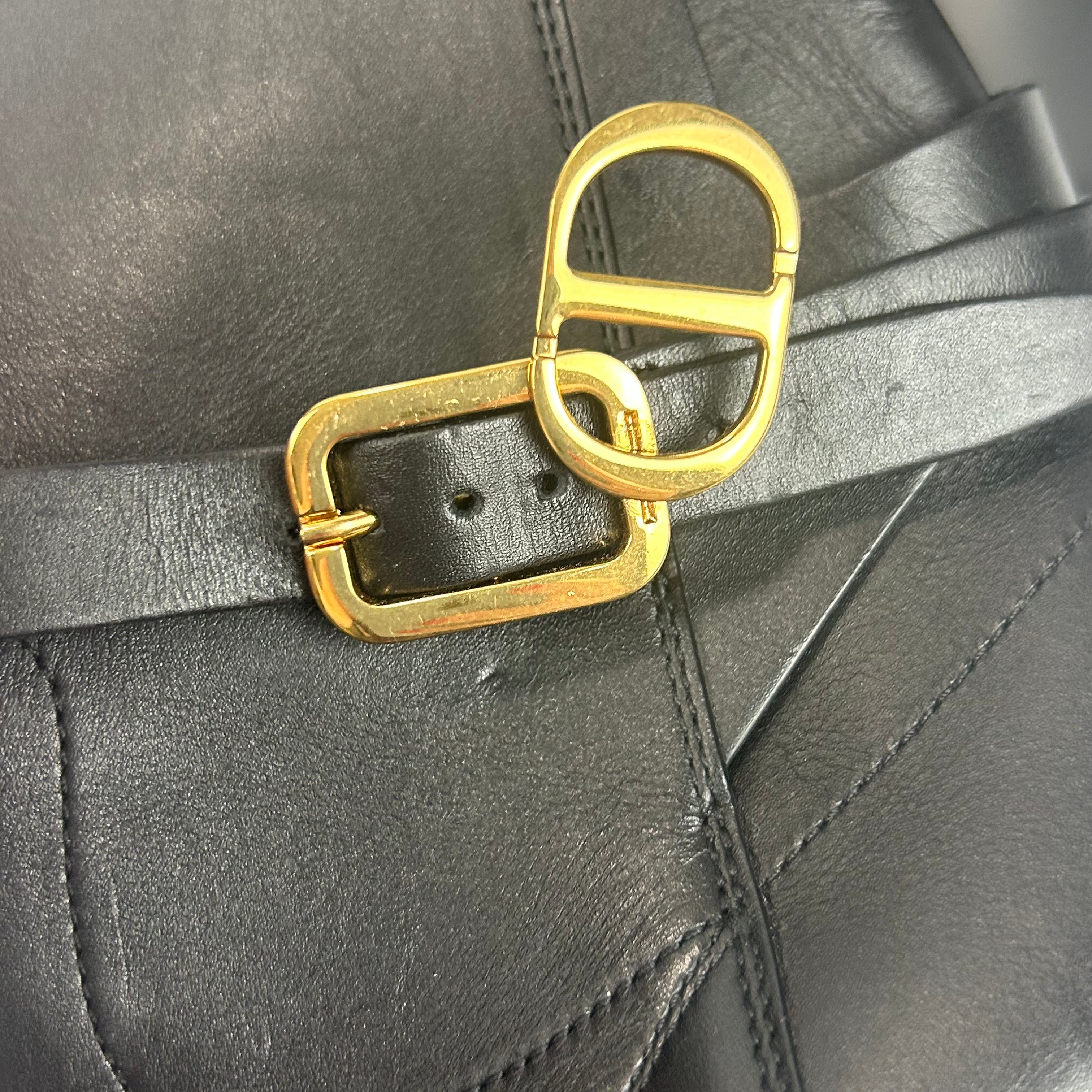 Dior Black Empreinte Logo Strap Ankle Boots 38