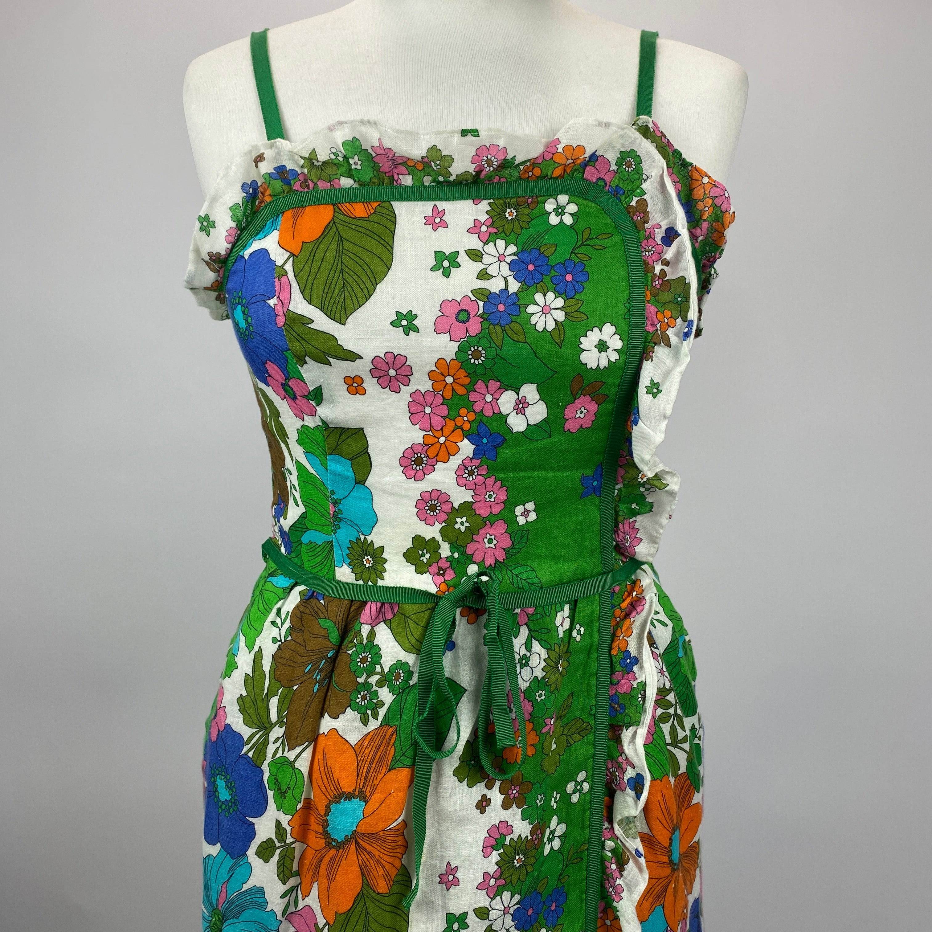 Zimmermann White & Acids Floral Linen Midi Dress XS